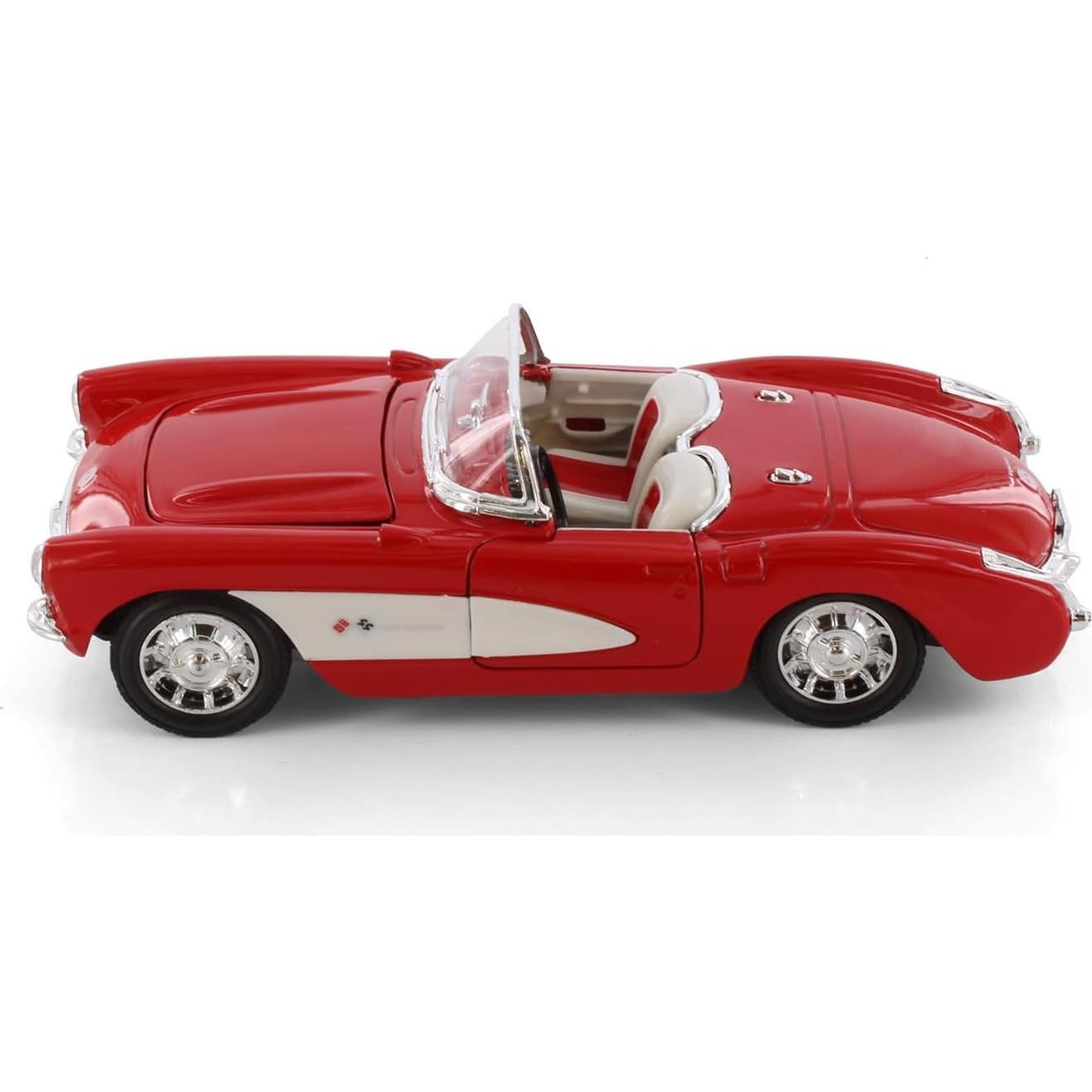 Coche Deportivo Convertible Corvette 1957 Rojo Welly 1/24