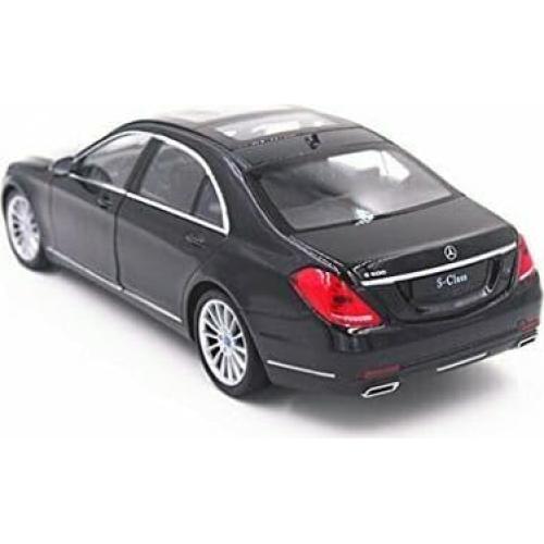 Coche de Modelo Clase S Welly 24051 Negro 1:24 Techo Corredizo
