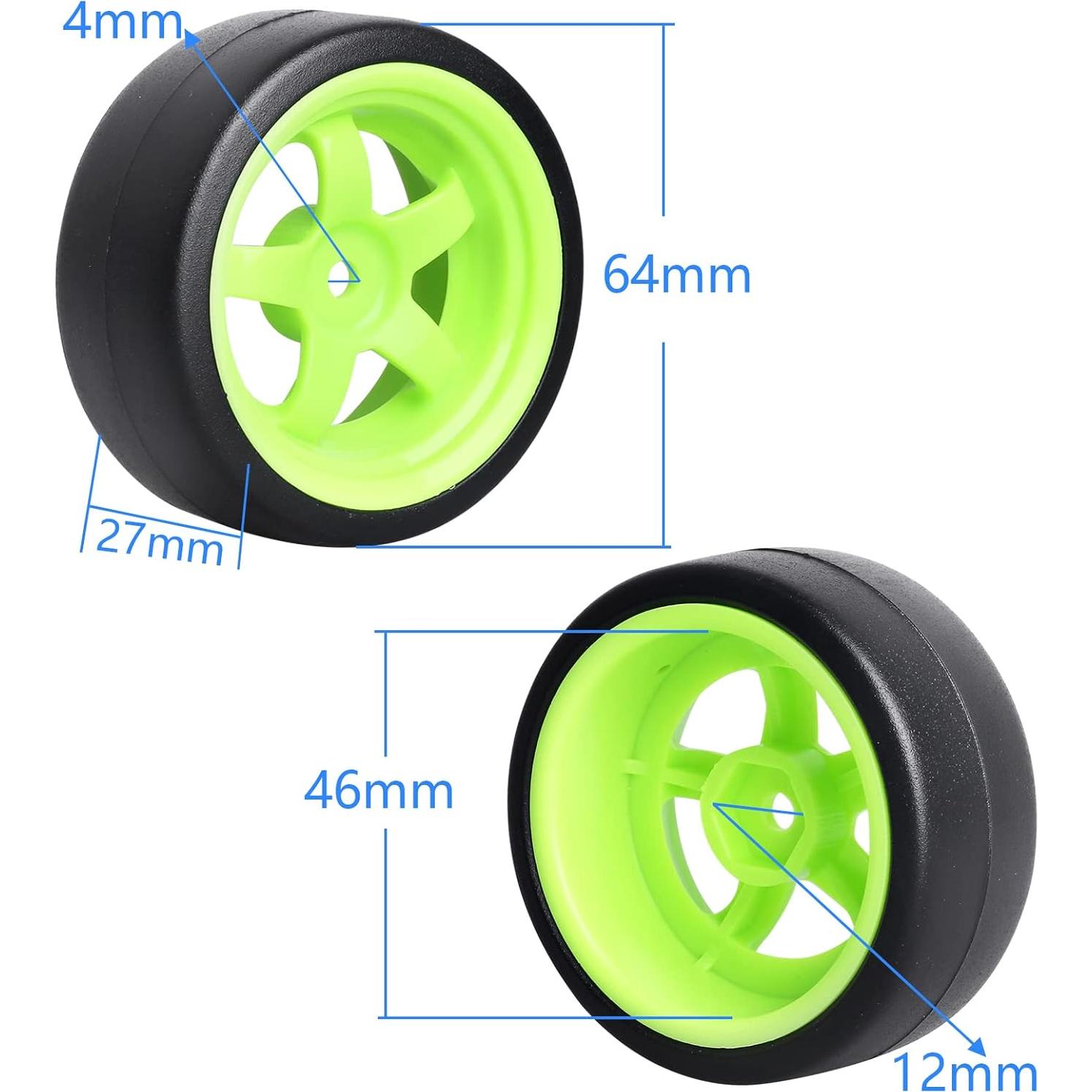 Ruedas y Neumáticos HobbyPark 1/10 Drift RC 12mm Hex Juego de 4