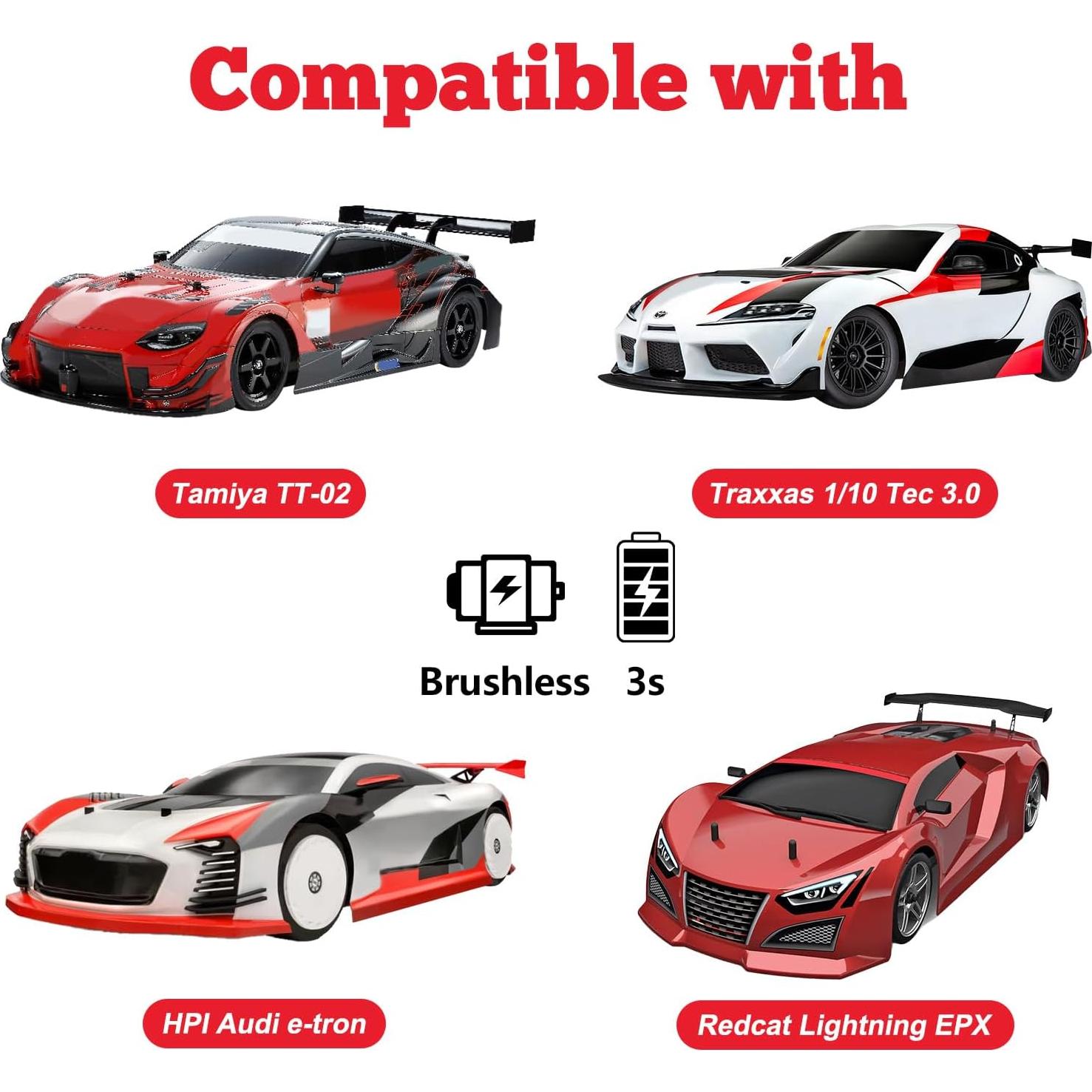 Ruedas y Neumáticos HobbyPark 1/10 Drift RC 12mm Hex Juego de 4