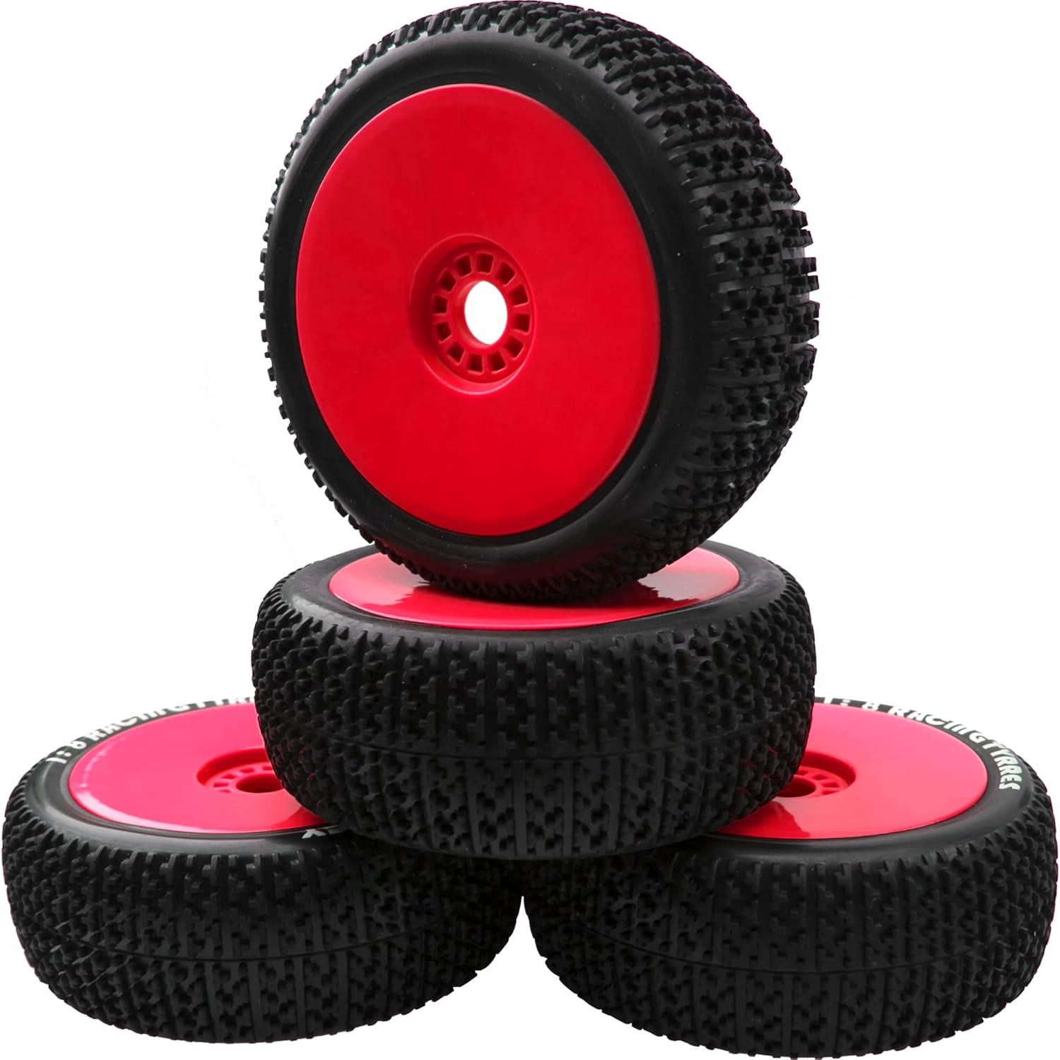 Neumáticos de Goma 1/8 ShareGoo 115mm para Buggy RC - Rojo