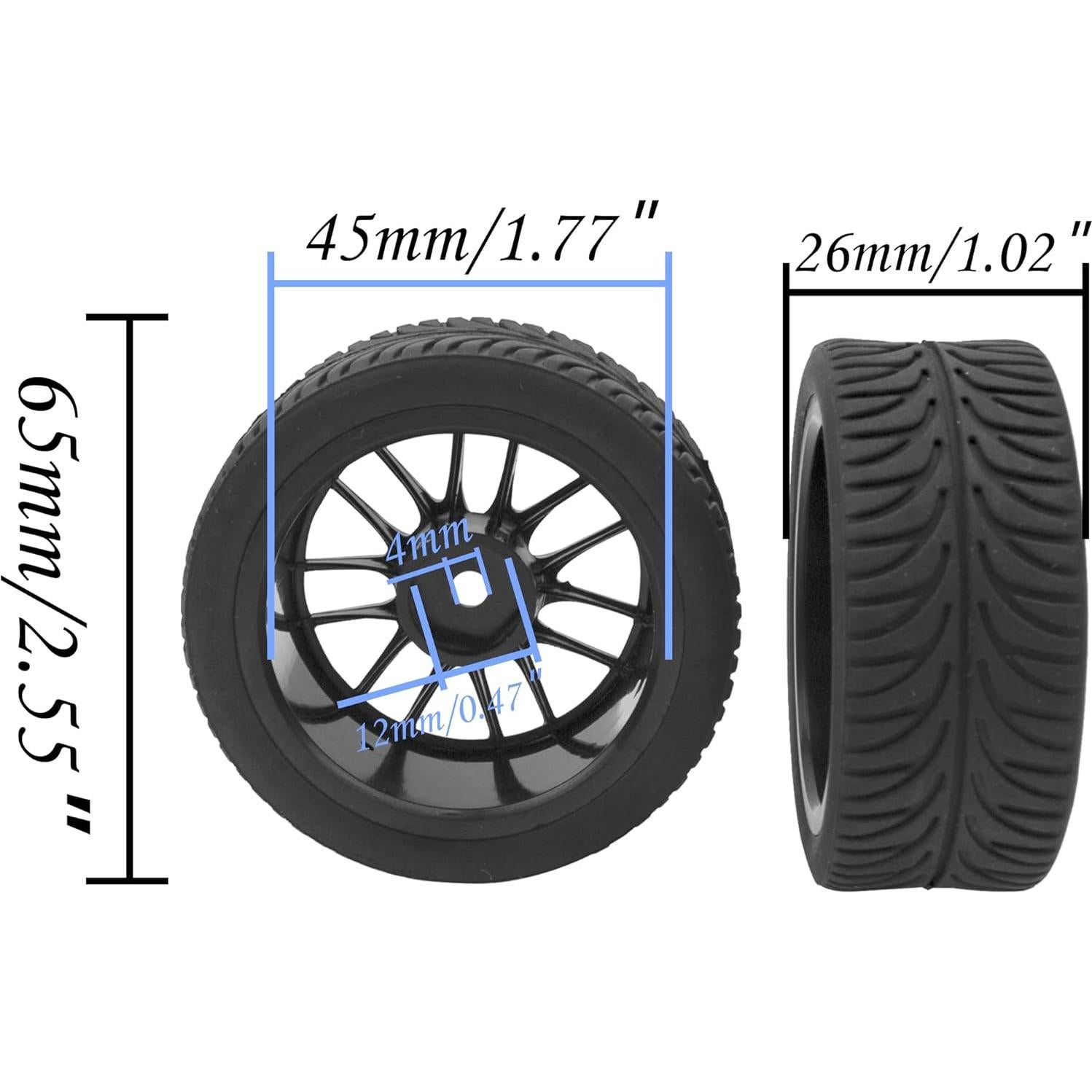 Neumáticos de Caucho y Llantas Plásticas RC 1/10 HIRCQOO