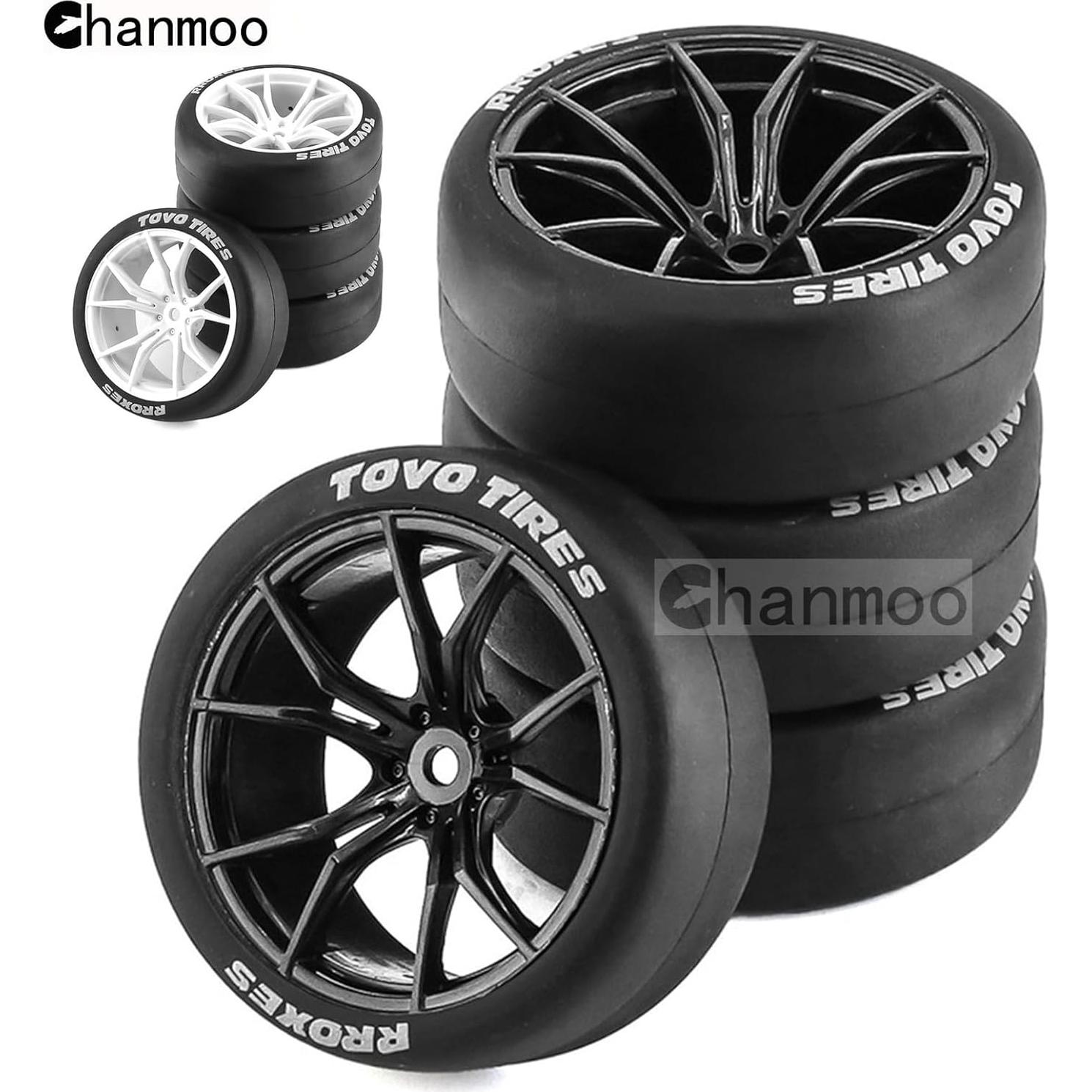Neumáticos de Drift RC 1:10 Chanmoo 4 Pcs 12mm Hex Negro
