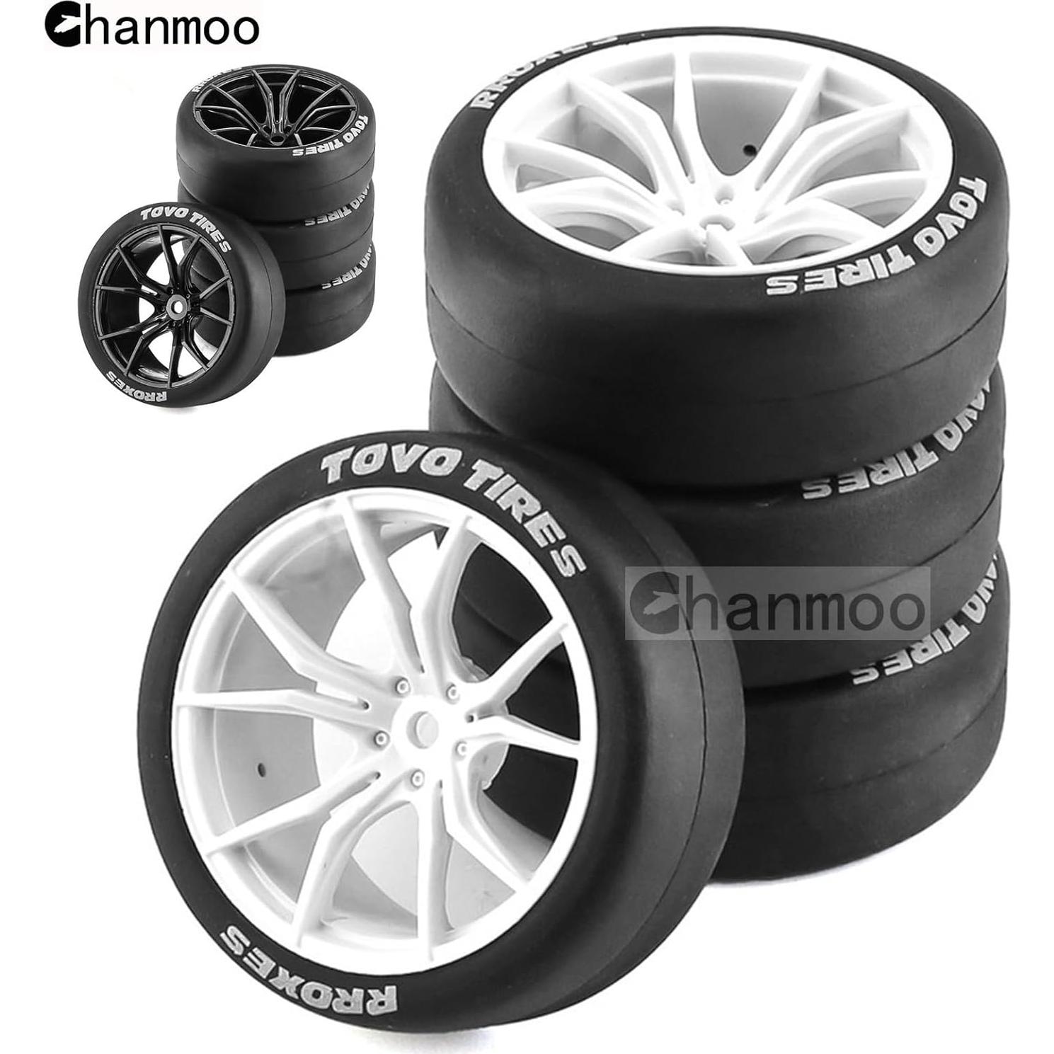 Neumáticos de Drift RC 1:10 Chanmoo 4 Pcs 12mm Hex Negro