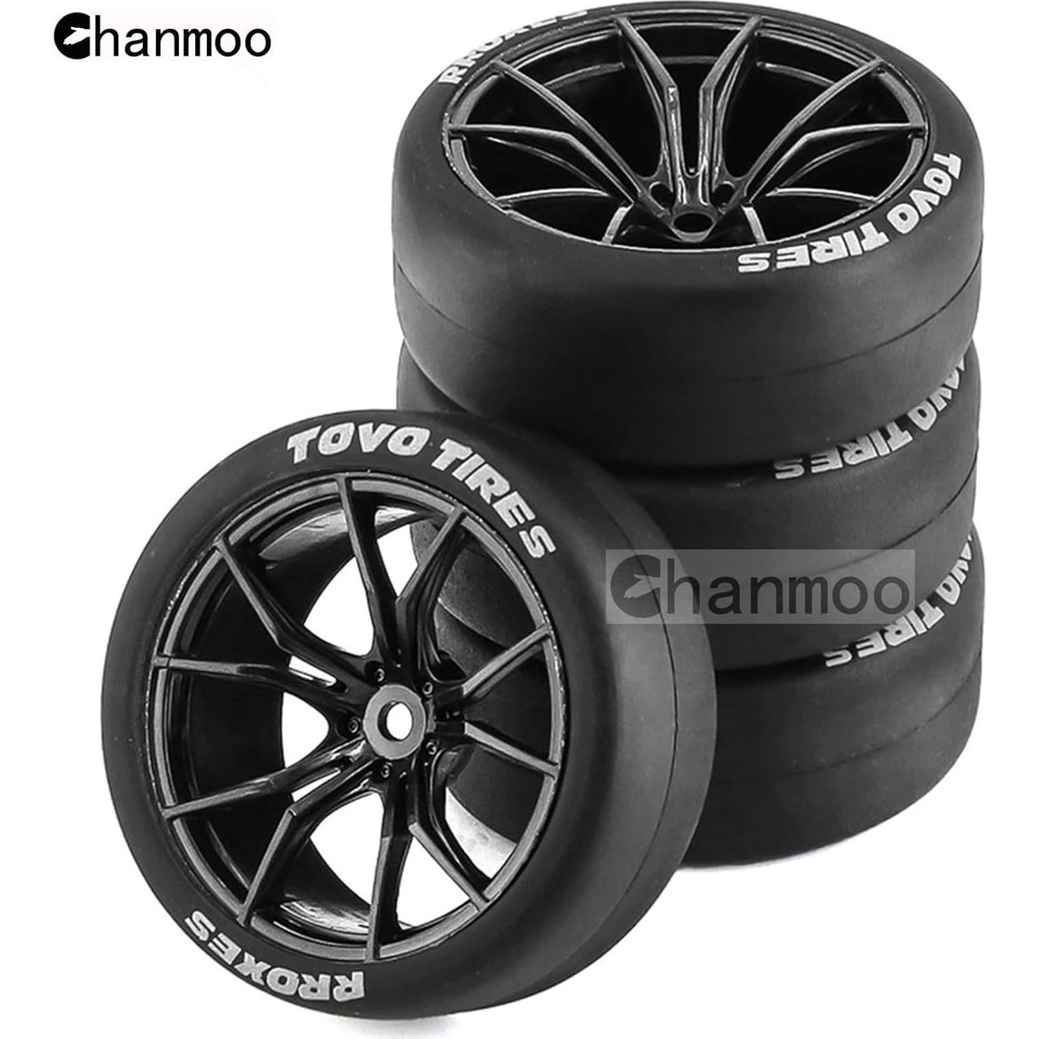 Neumáticos de Drift RC 1:10 Chanmoo 4 Pcs 12mm Hex Negro