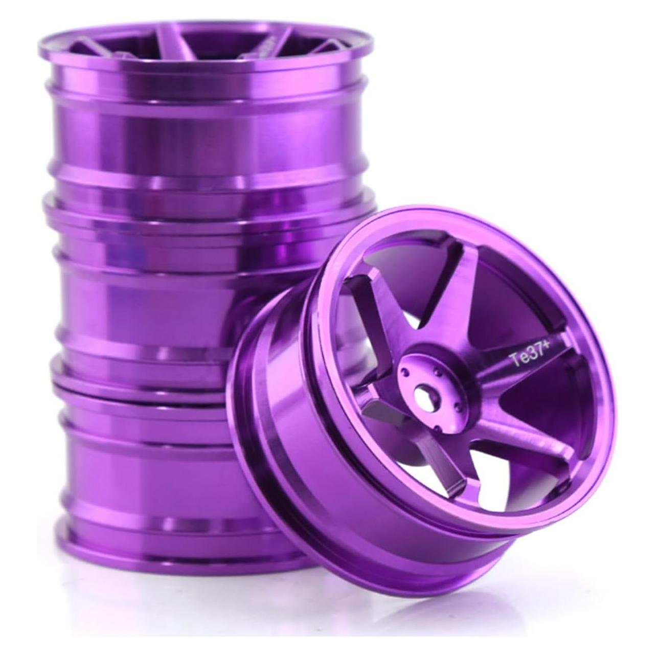 Ruedas de Coche RC 1/10 Chanmoo Aluminio 52mm 4PCS Púrpura