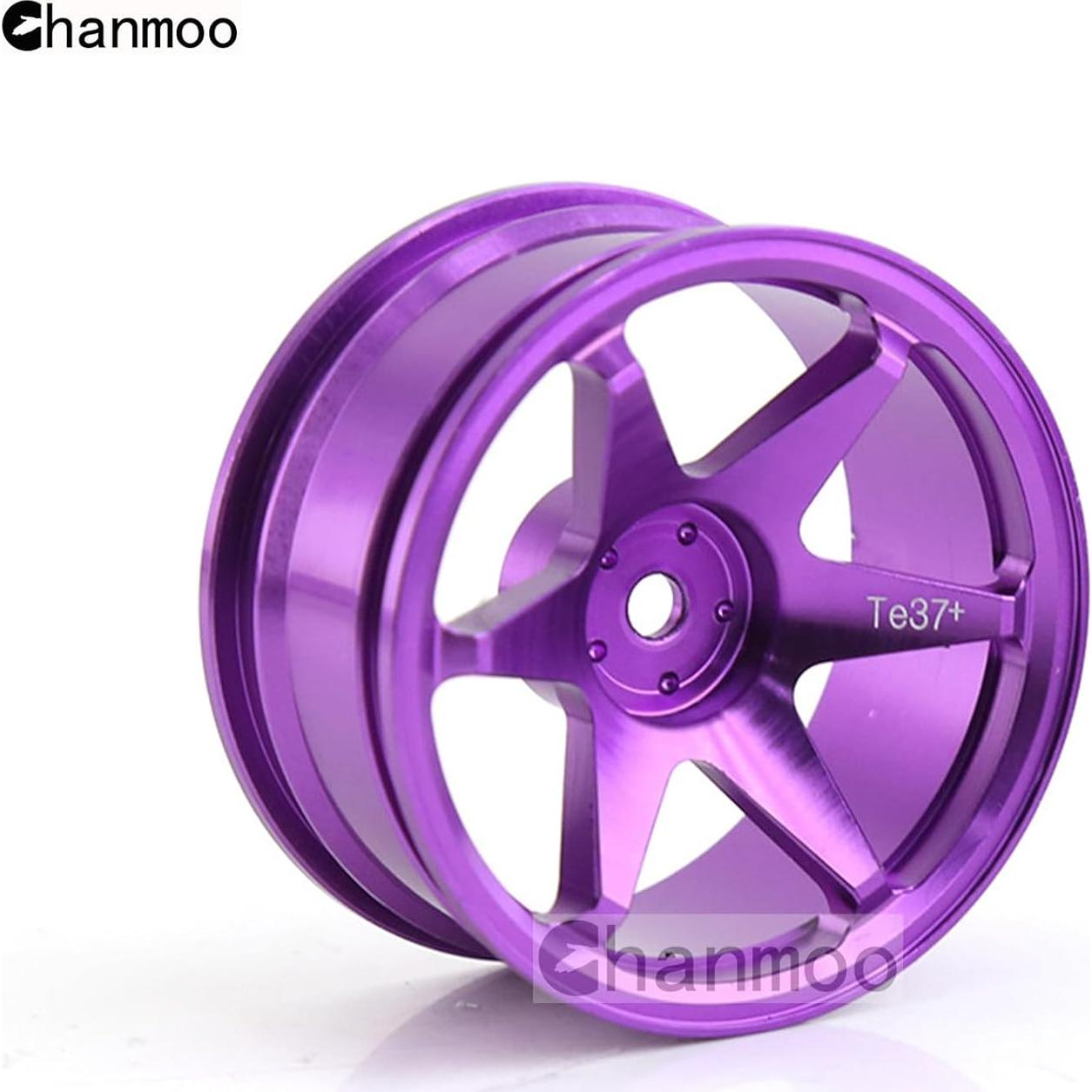 Ruedas de Coche RC 1/10 Chanmoo Aluminio 52mm 4PCS Púrpura