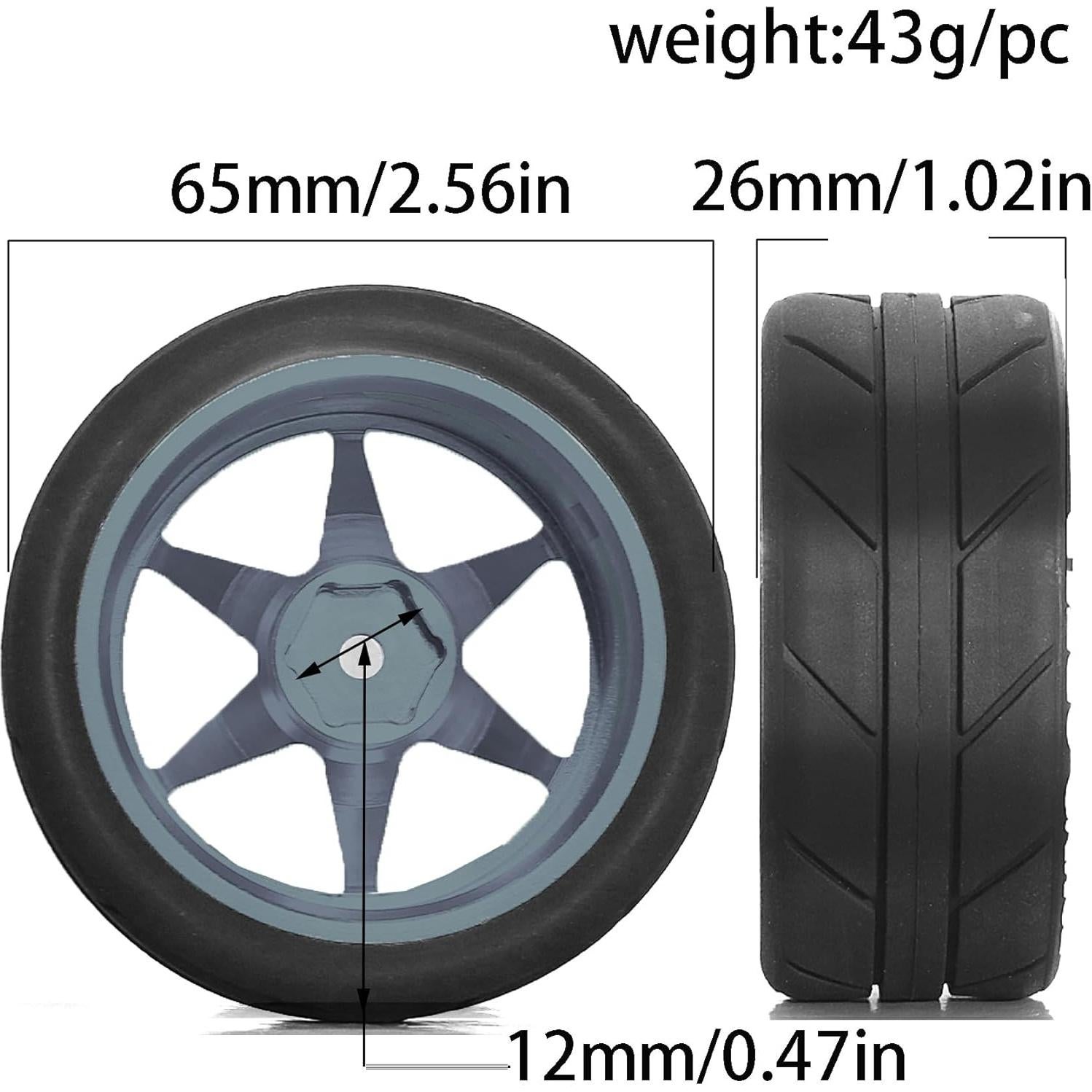 Ruedas y Neumáticos RC 12mm REDSPIDER Titanio 1:10 1:12