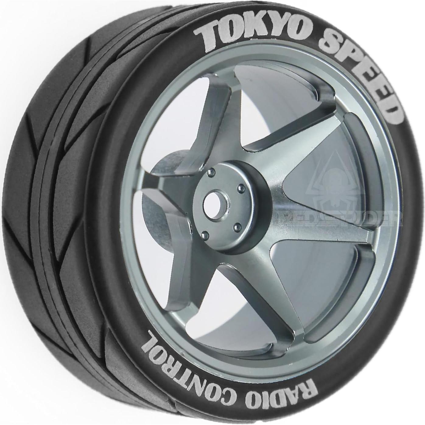 Ruedas y Neumáticos RC 12mm REDSPIDER Titanio 1:10 1:12