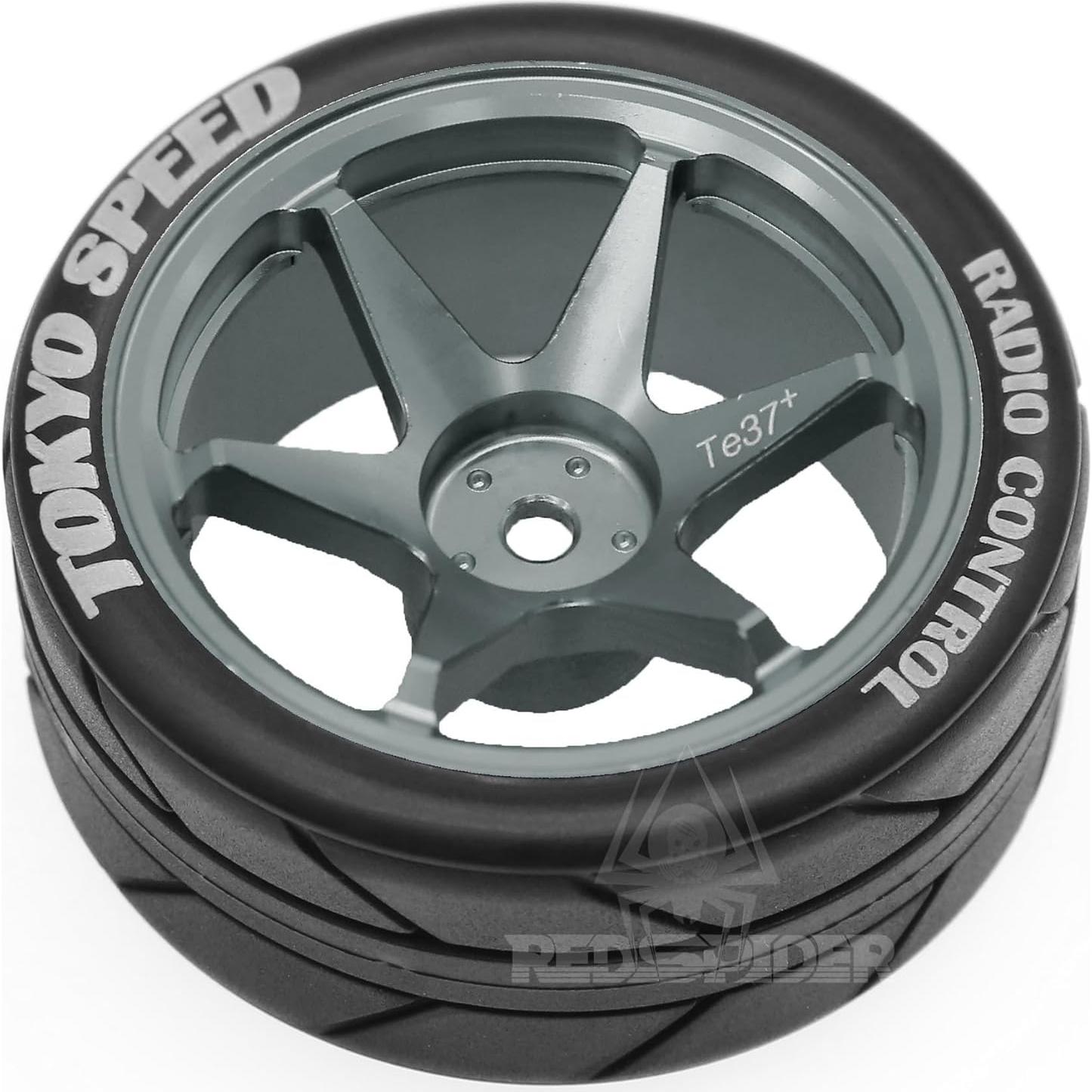 Ruedas y Neumáticos RC 12mm REDSPIDER Titanio 1:10 1:12