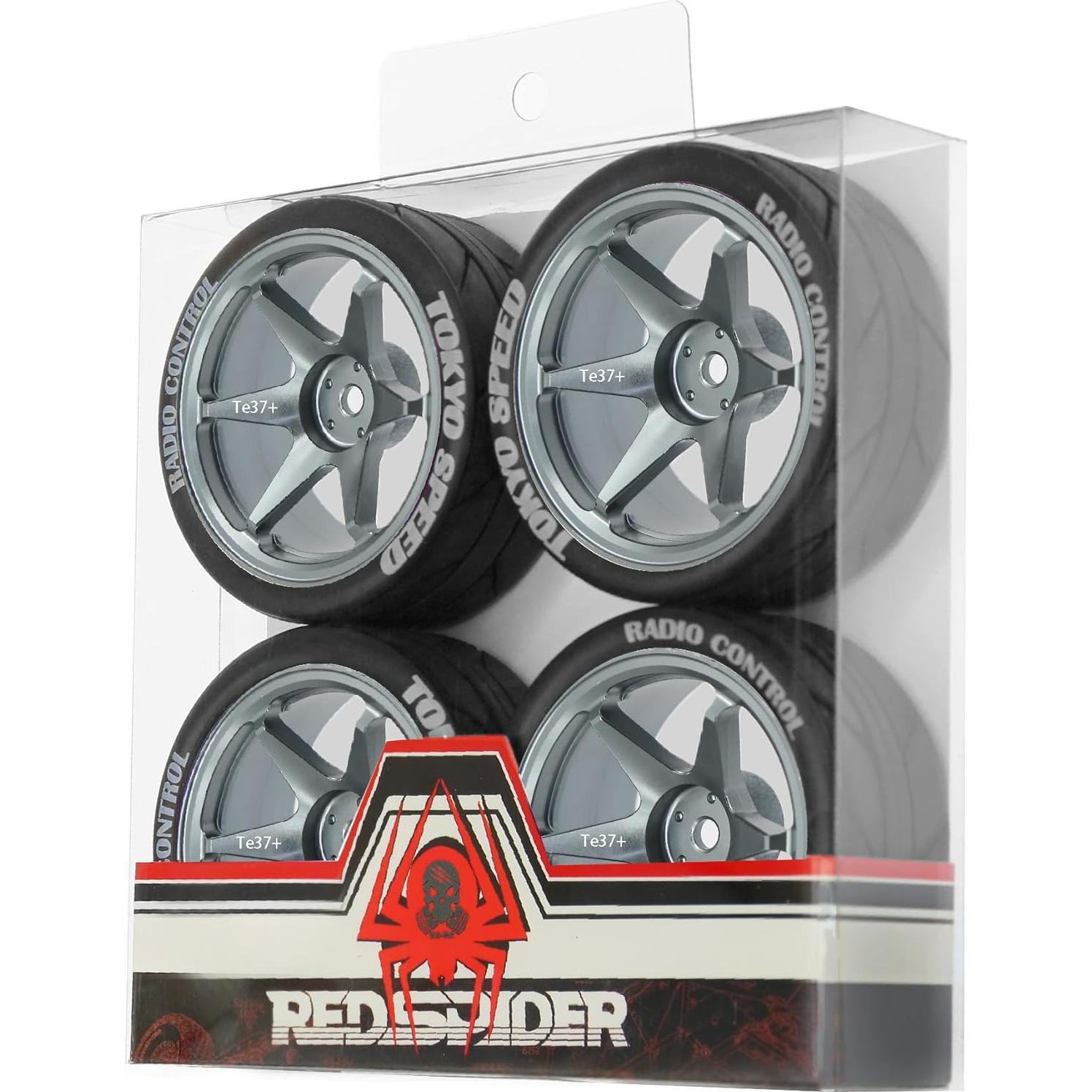 Ruedas y Neumáticos RC 12mm REDSPIDER Titanio 1:10 1:12