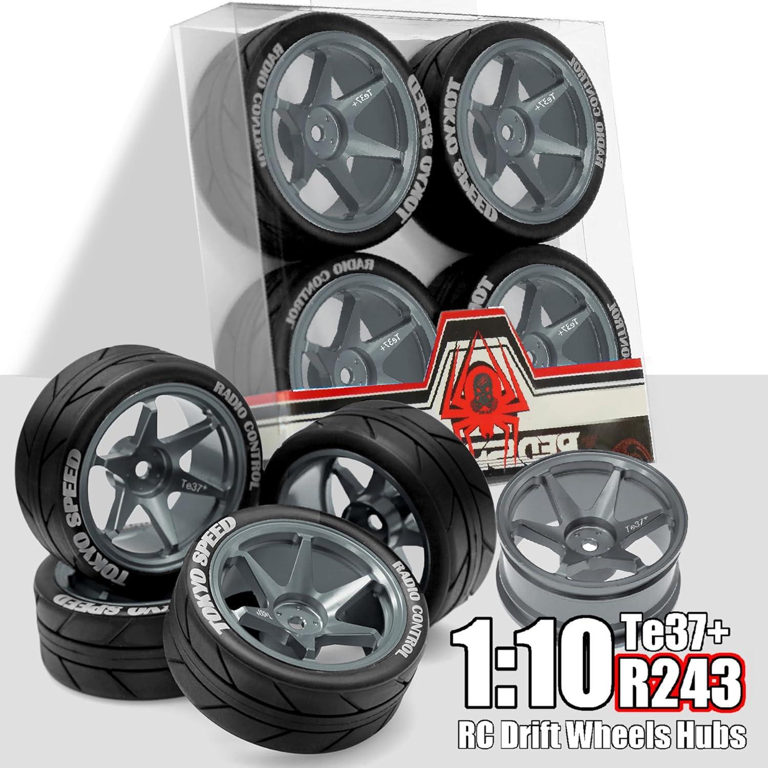 Ruedas y Neumáticos RC 12mm REDSPIDER Titanio 1:10 1:12