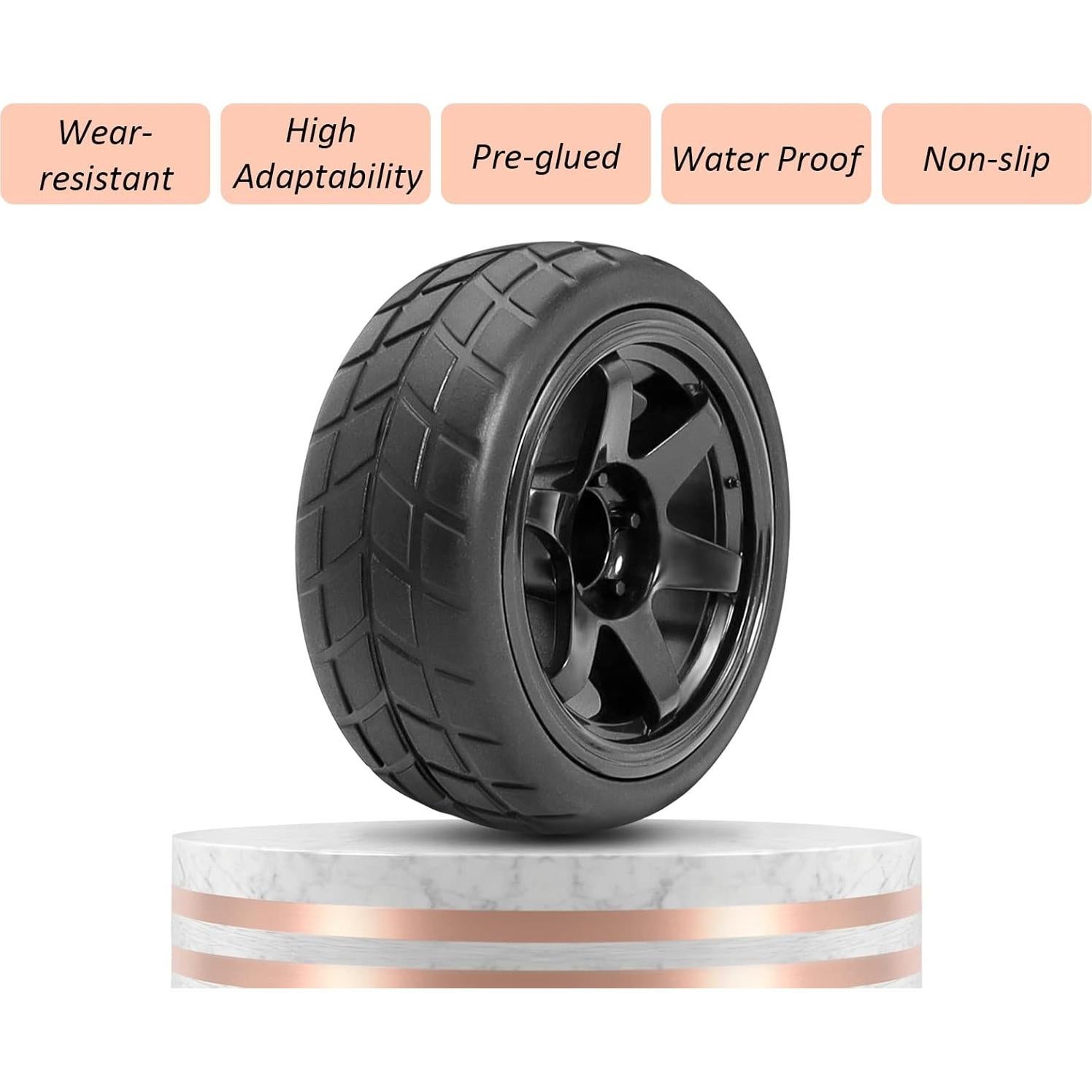 Ruedas y Neumáticos RC Drift 1/10 RCStation 4PCS 65.8mm