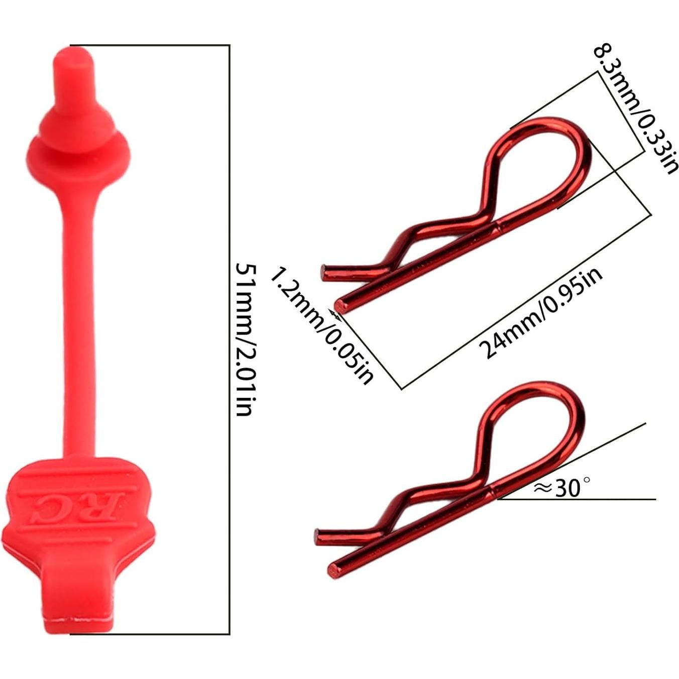Clips Universales para Carro RC TGCWENG 8PCS Rojos con Tiradores