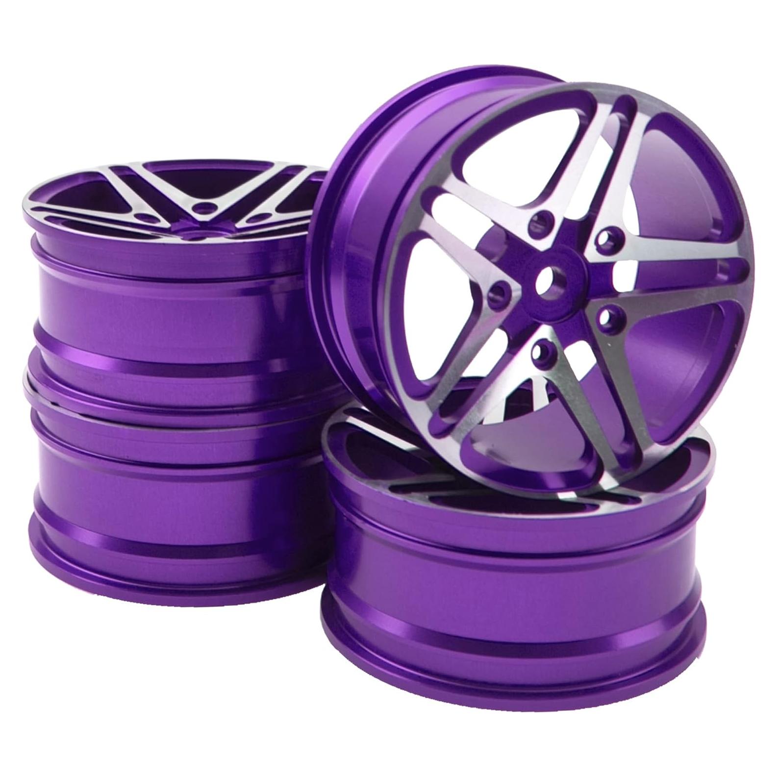 Llantas de Metal RC 1/10 ShareGoo 5-Rayos 52mm 26mm Púrpura