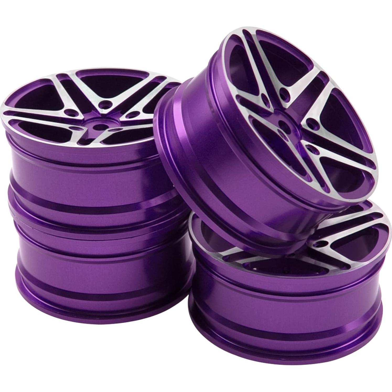 Llantas de Metal RC 1/10 ShareGoo 5-Rayos 52mm 26mm Púrpura