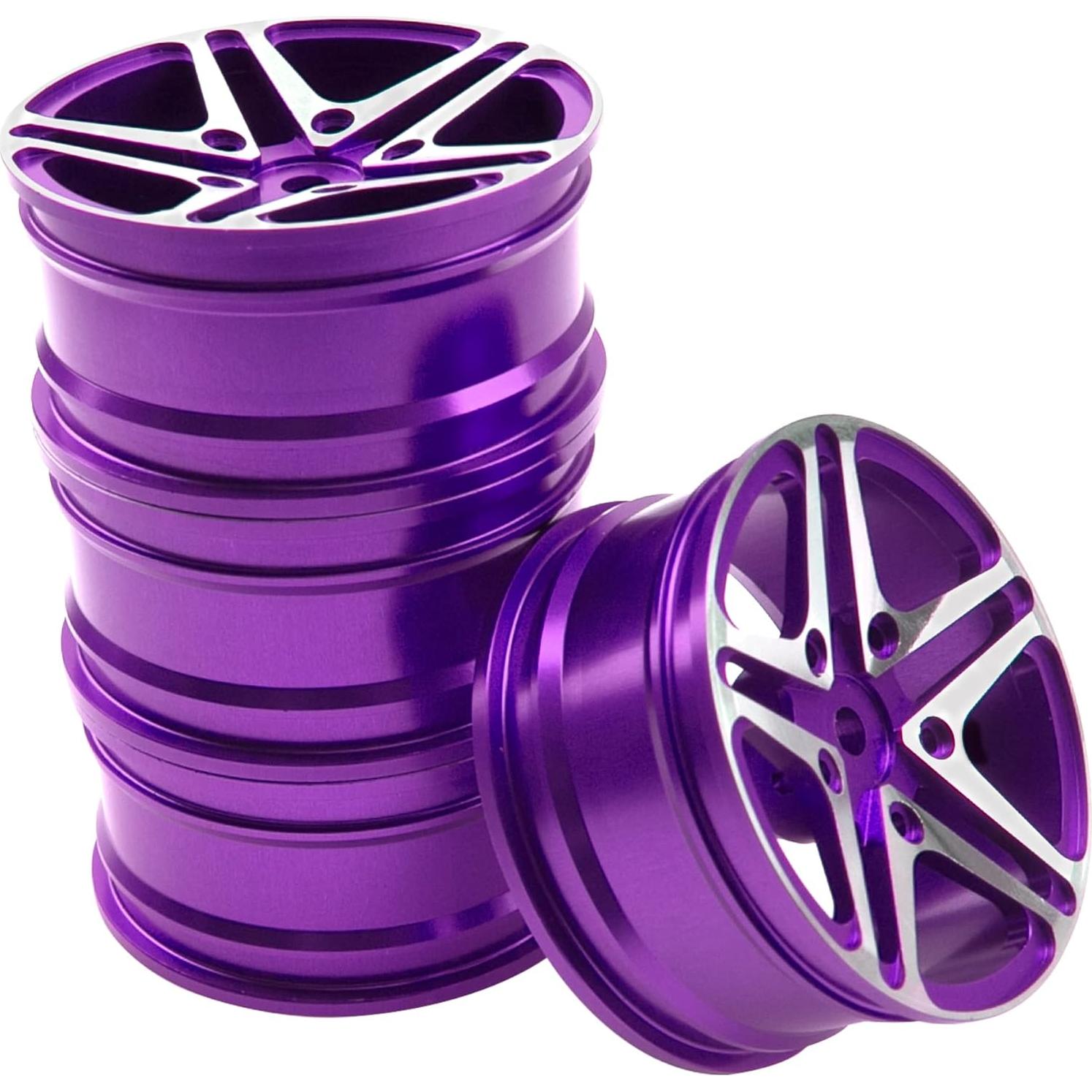 Llantas de Metal RC 1/10 ShareGoo 5-Rayos 52mm 26mm Púrpura