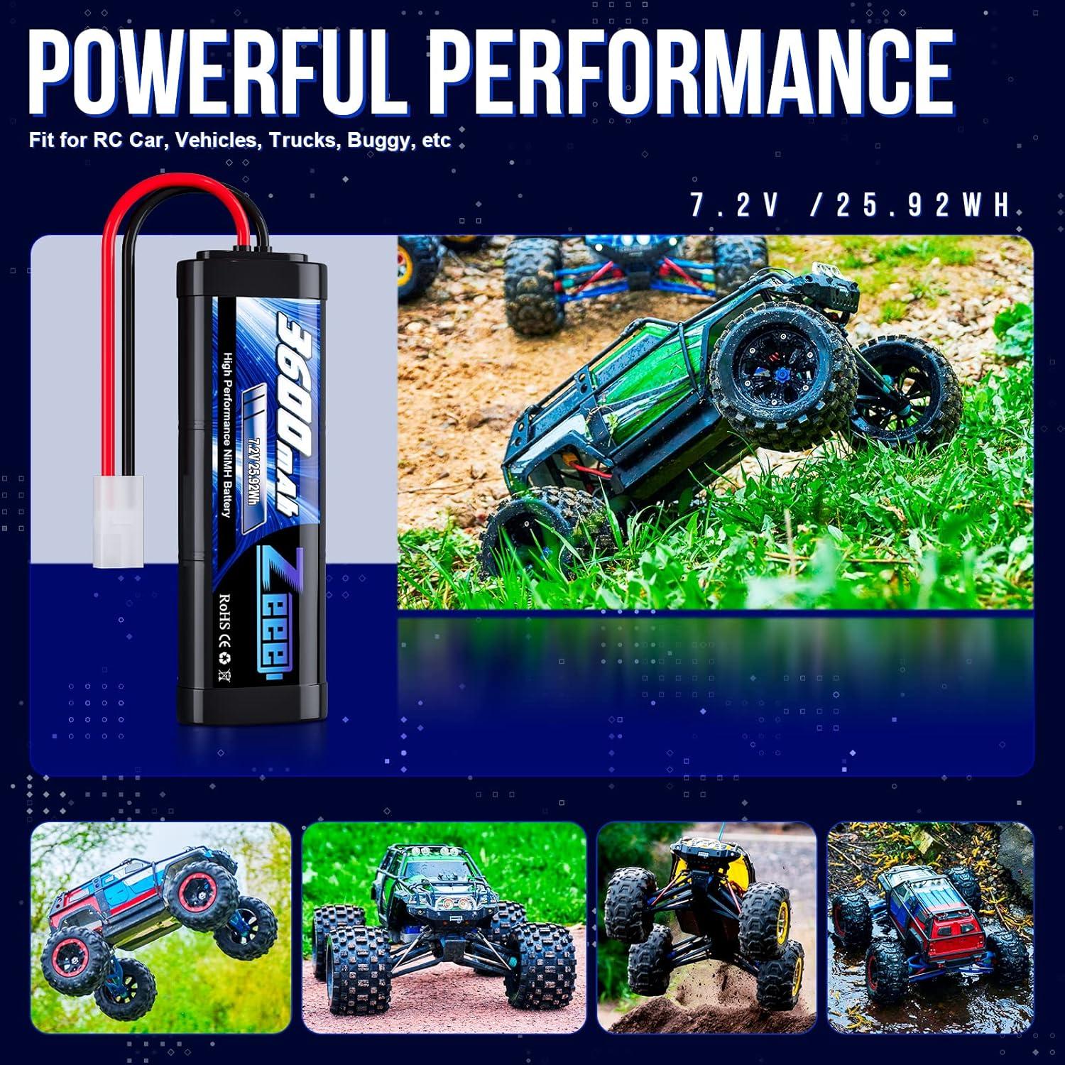 Batería NiMH Zeee 7.2V 3600mAh con Conector Tamiya para RC