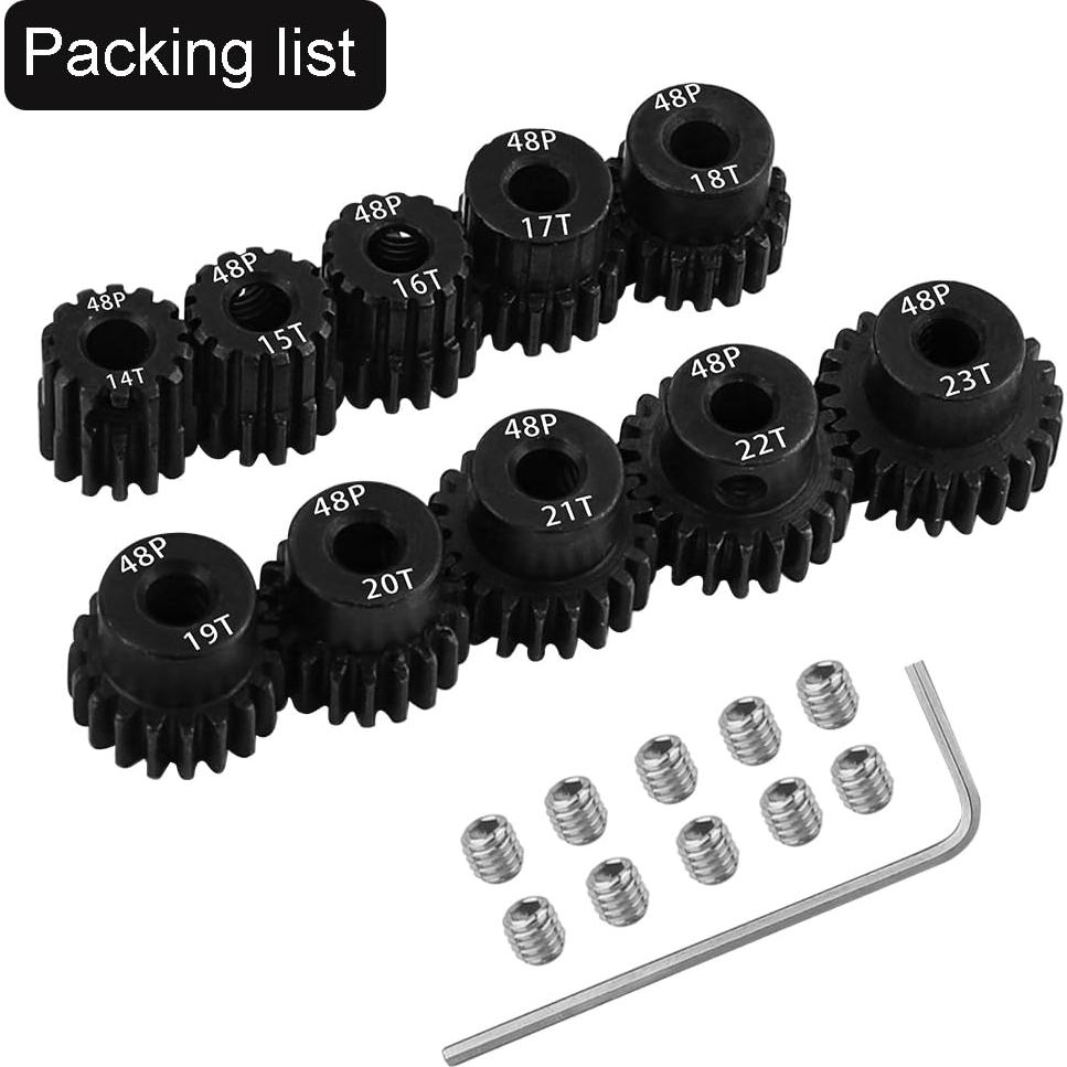 Engranaje de Motor Piñón de Acero Pothyes 48P 3.175mm 14T-23T