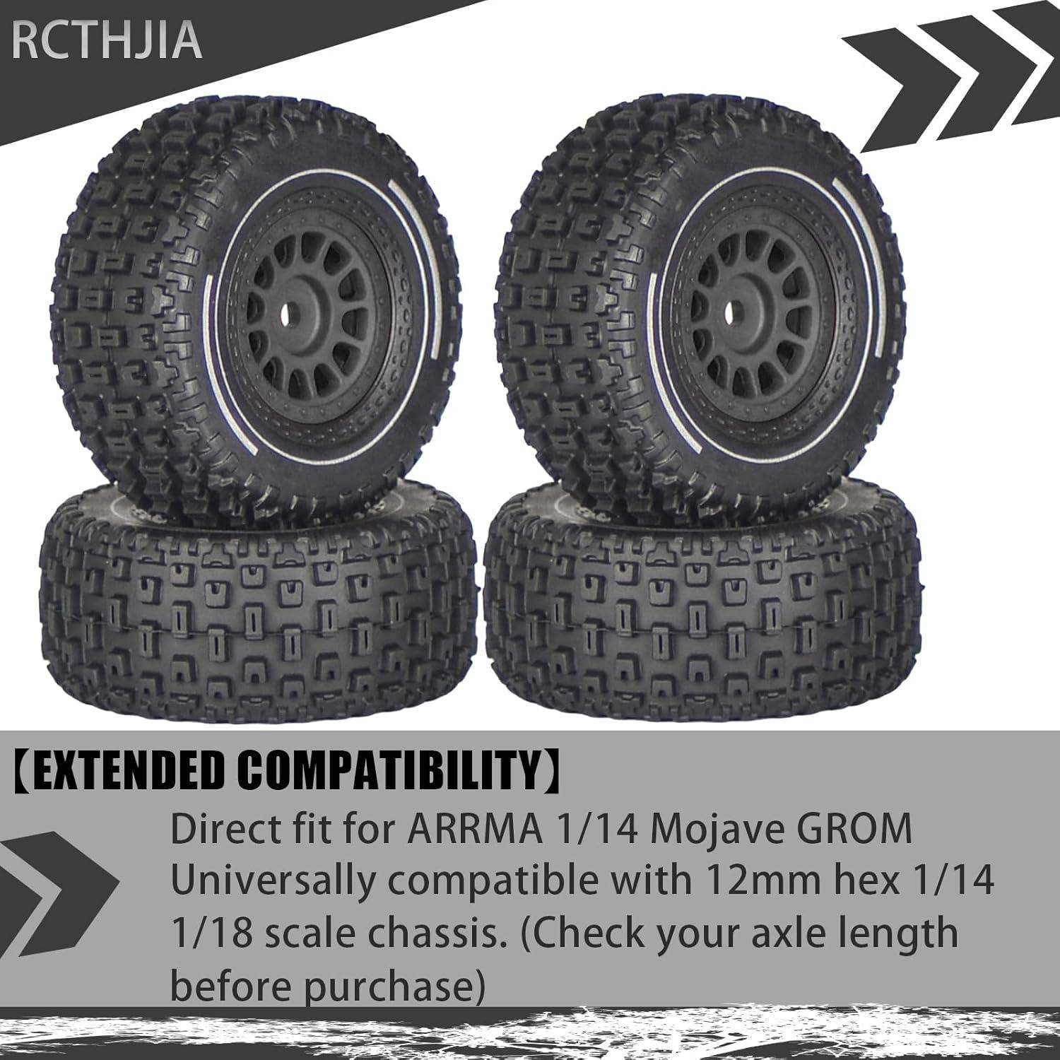 Neumáticos RC 1/14 pre-pegados RcThjia 6.5cm todoterreno