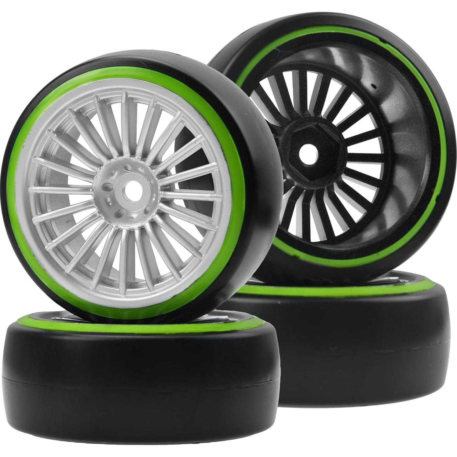 4 Ruedas y Neumáticos Drift RC 1/10 ShareGoo 12mm Verde