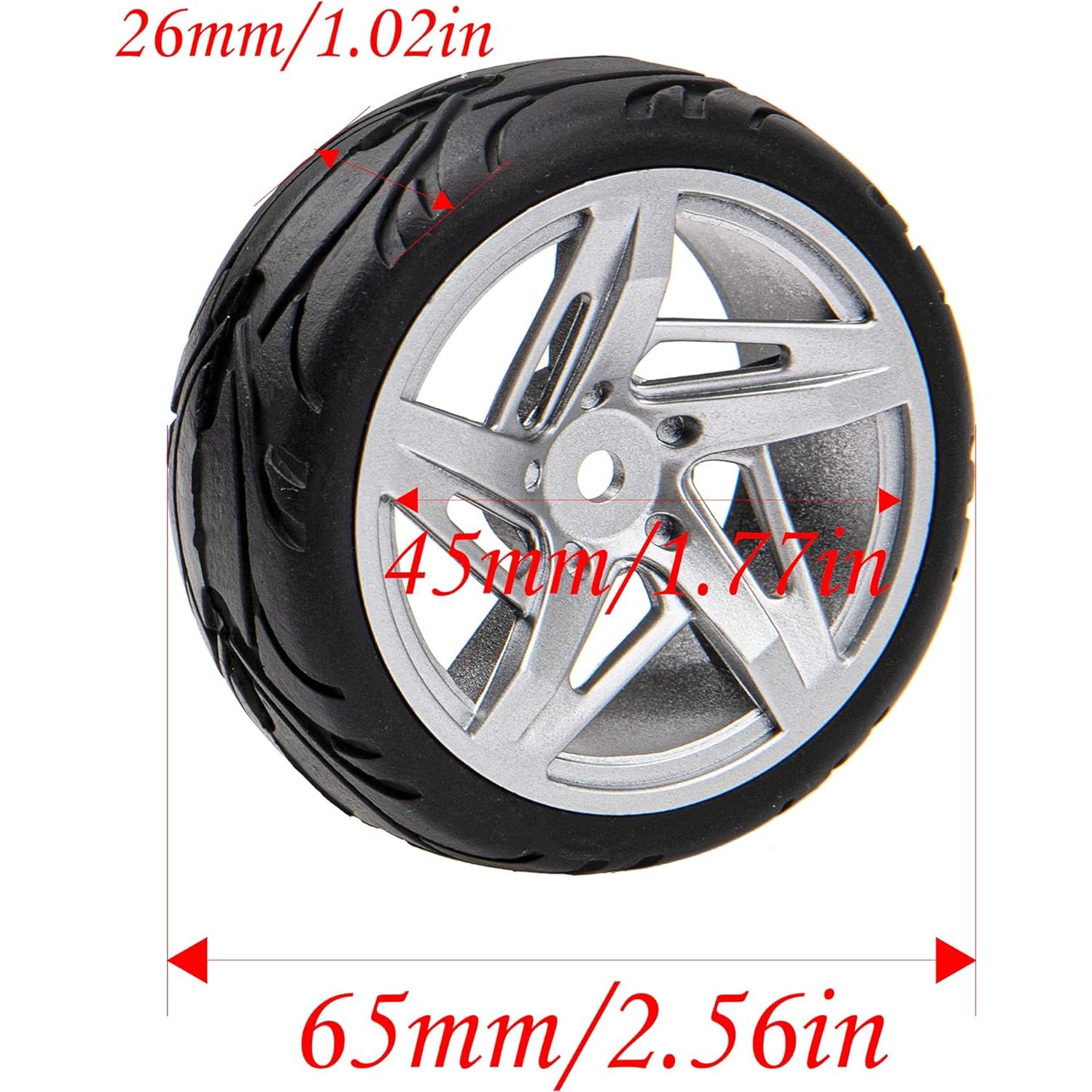 Ruedas de 5 radios HIRCQOO 1/10 para coches RC 12 mm