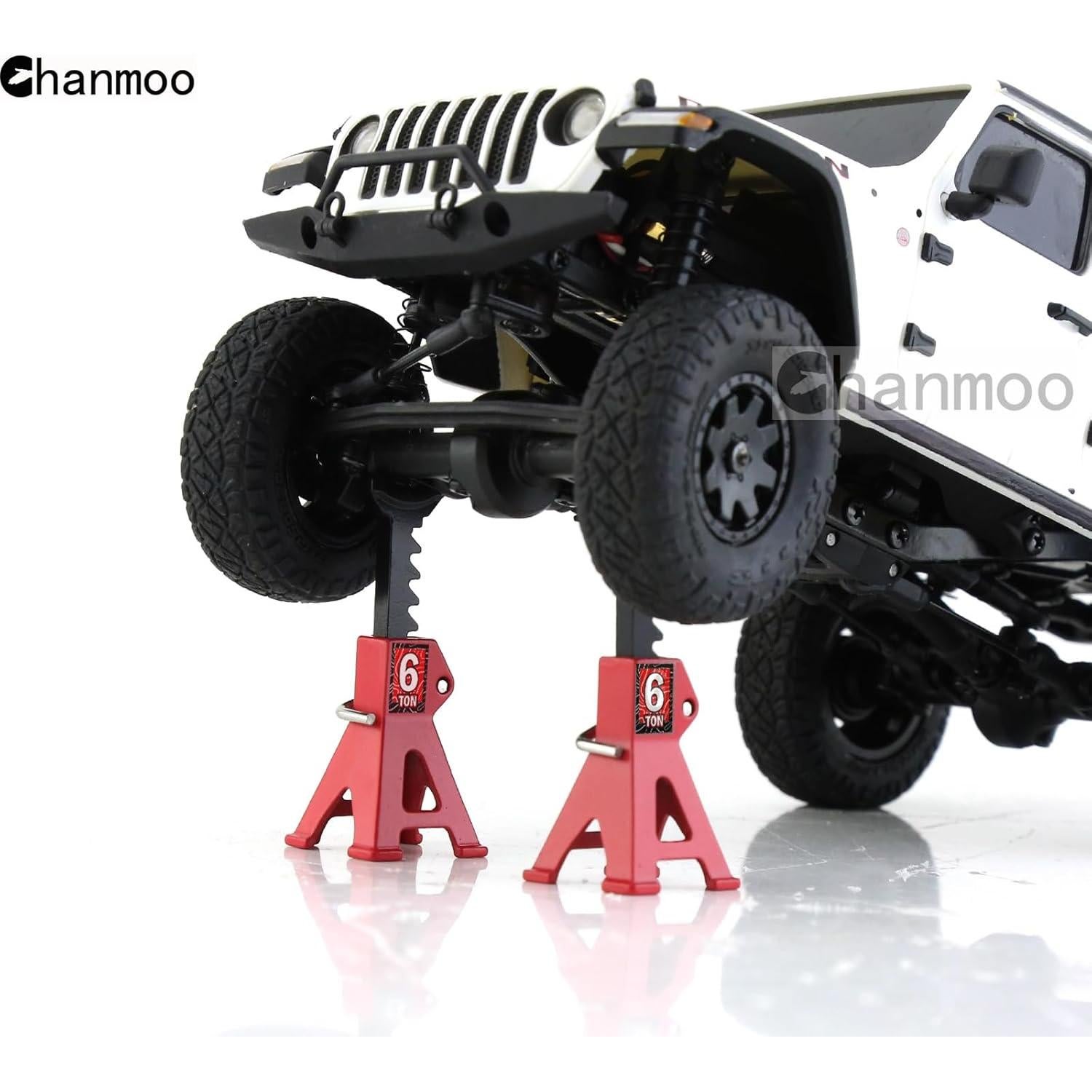 Soportes de Gato RC Chanmoo 1:18 1:24 Metal 6 Toneladas Rojo