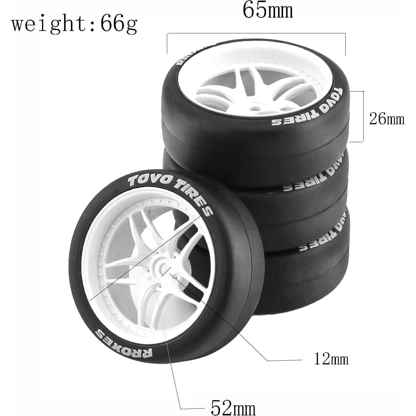 Neumáticos RC Drift REDSPIDER 1:10 4PCS Caucho 12mm Hex