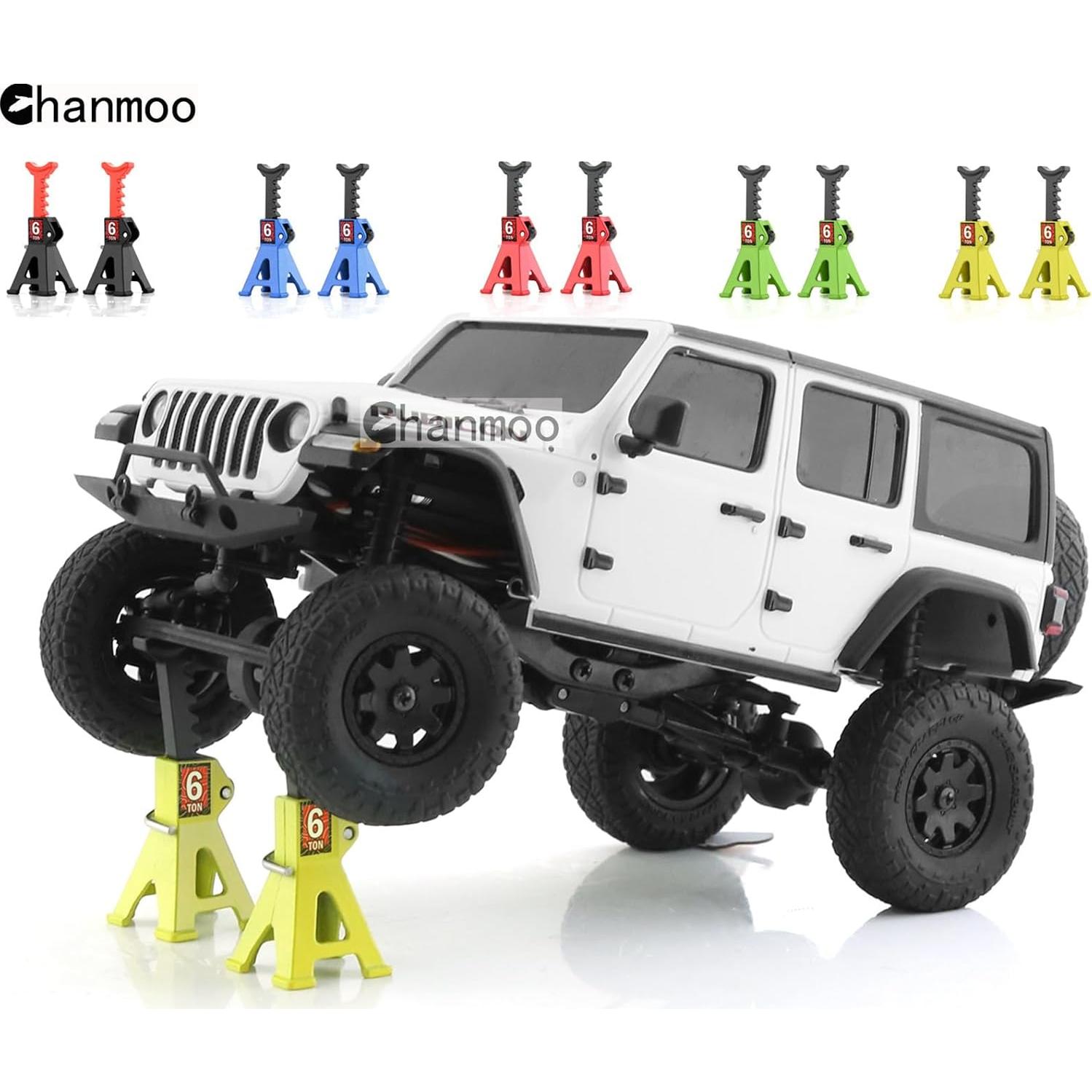 Soportes de Jack RC Chanmoo 1:24 Ajustables 6 Toneladas Azul - 4 PCS