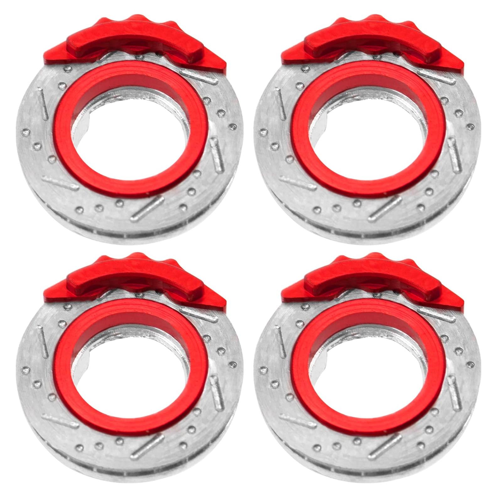 4Pcs ShareGoo RC Brake Disc,Metal Wheel Rim Hex Hub Brake Disc Decoration Compatible with Wltoys K969 K989 Kyosho Mini-Q Mini-Z Mini-D 1/28 RC Car