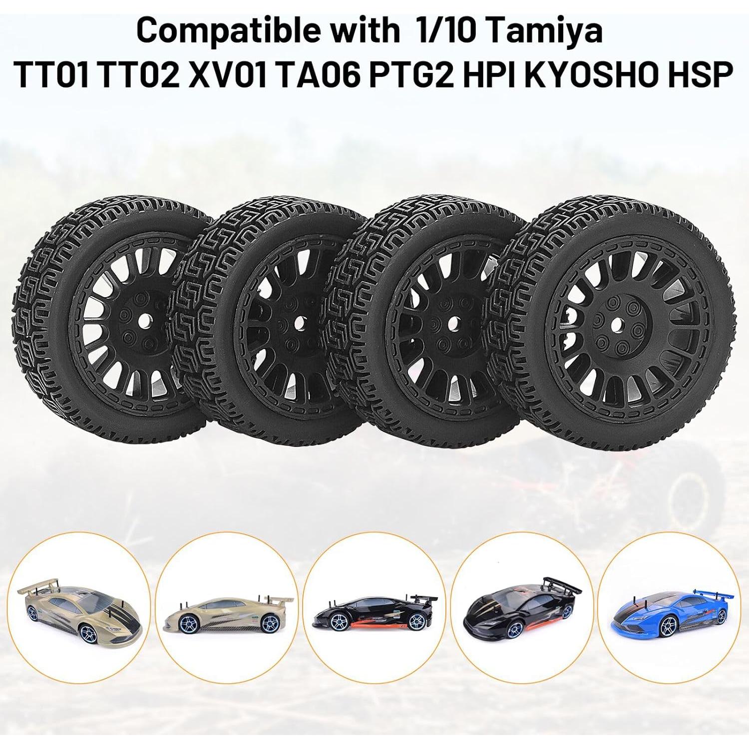 Neumáticos y Ruedas RC 1/10 Daitoku 12mm Negro - Compatibles Tamiya