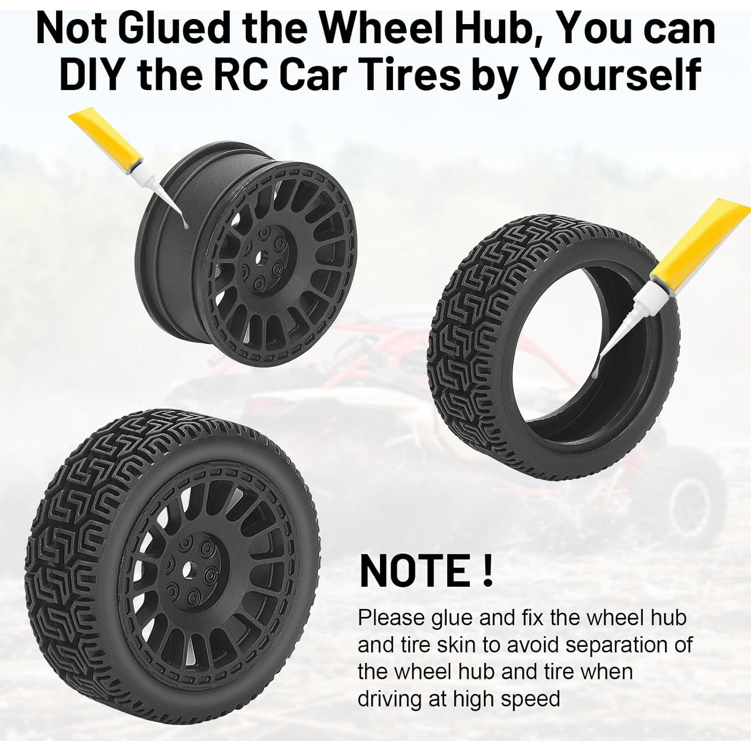 Neumáticos y Ruedas RC 1/10 Daitoku 12mm Negro - Compatibles Tamiya