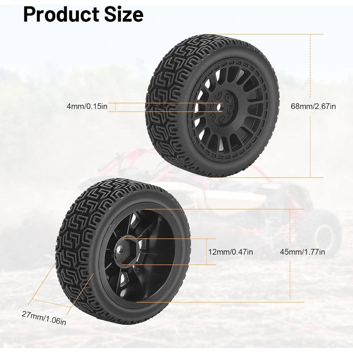 Neumáticos y Ruedas RC 1/10 Daitoku 12mm Negro - Compatibles Tamiya