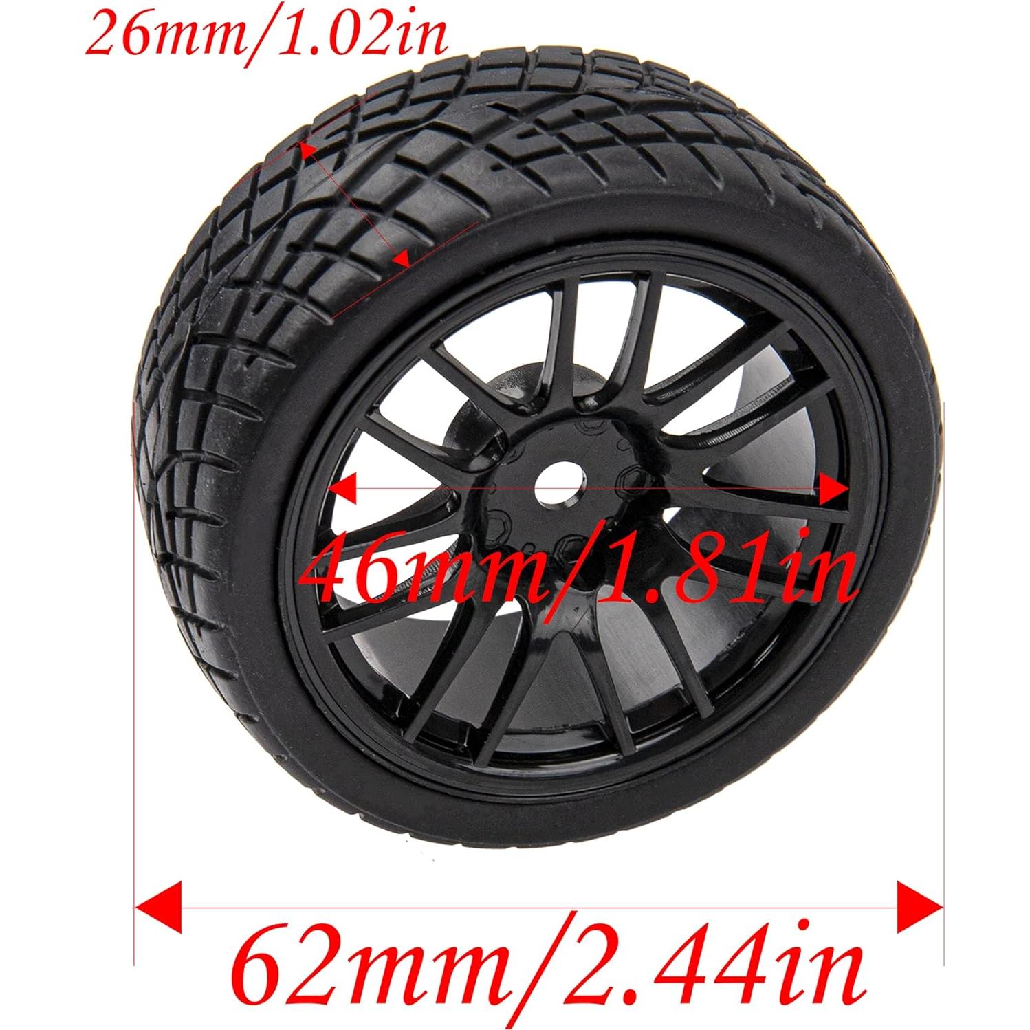 Ruedas de 12 Radios HIRCQOO para RC 1/10 On Road 63mm