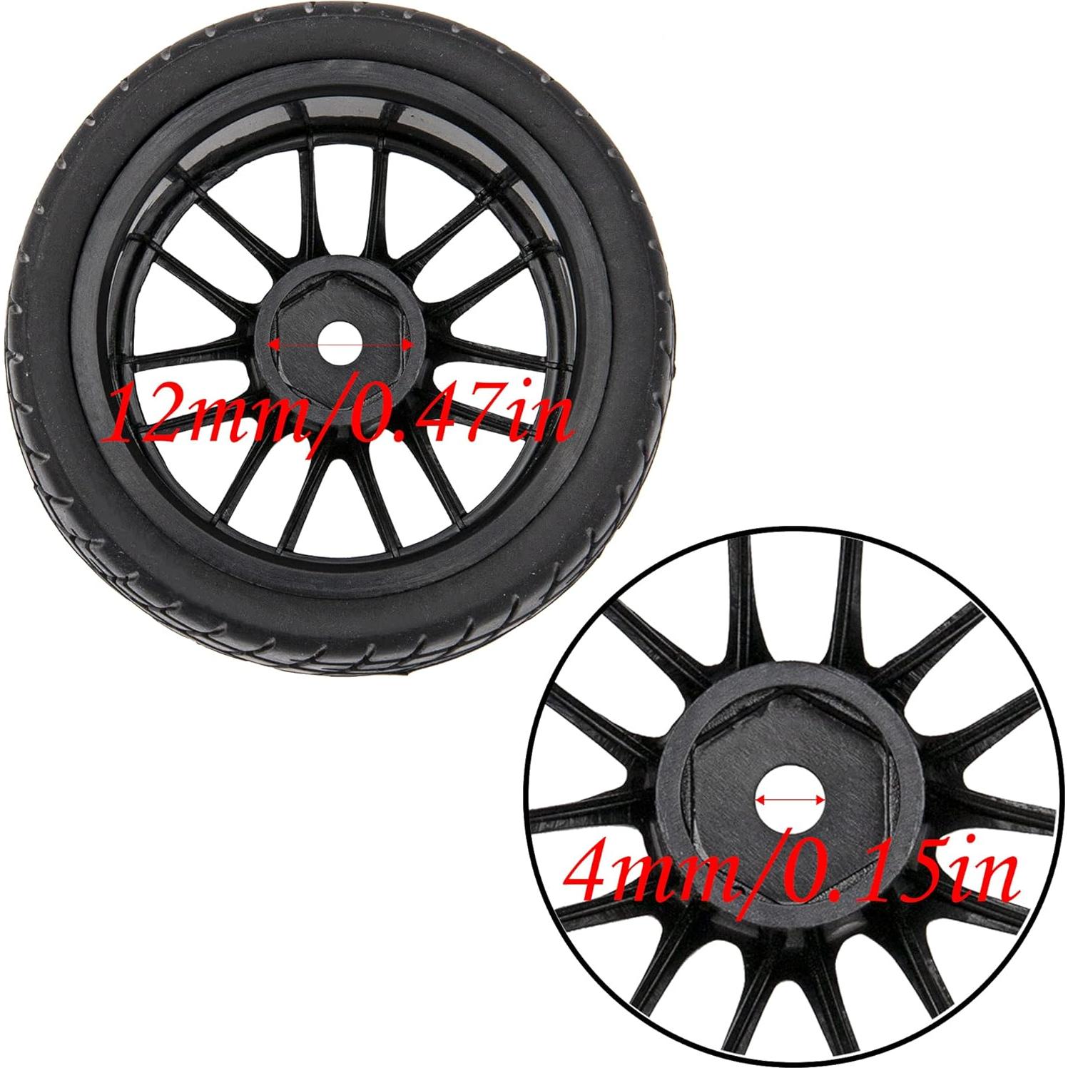 Ruedas de 12 Radios HIRCQOO para RC 1/10 On Road 63mm