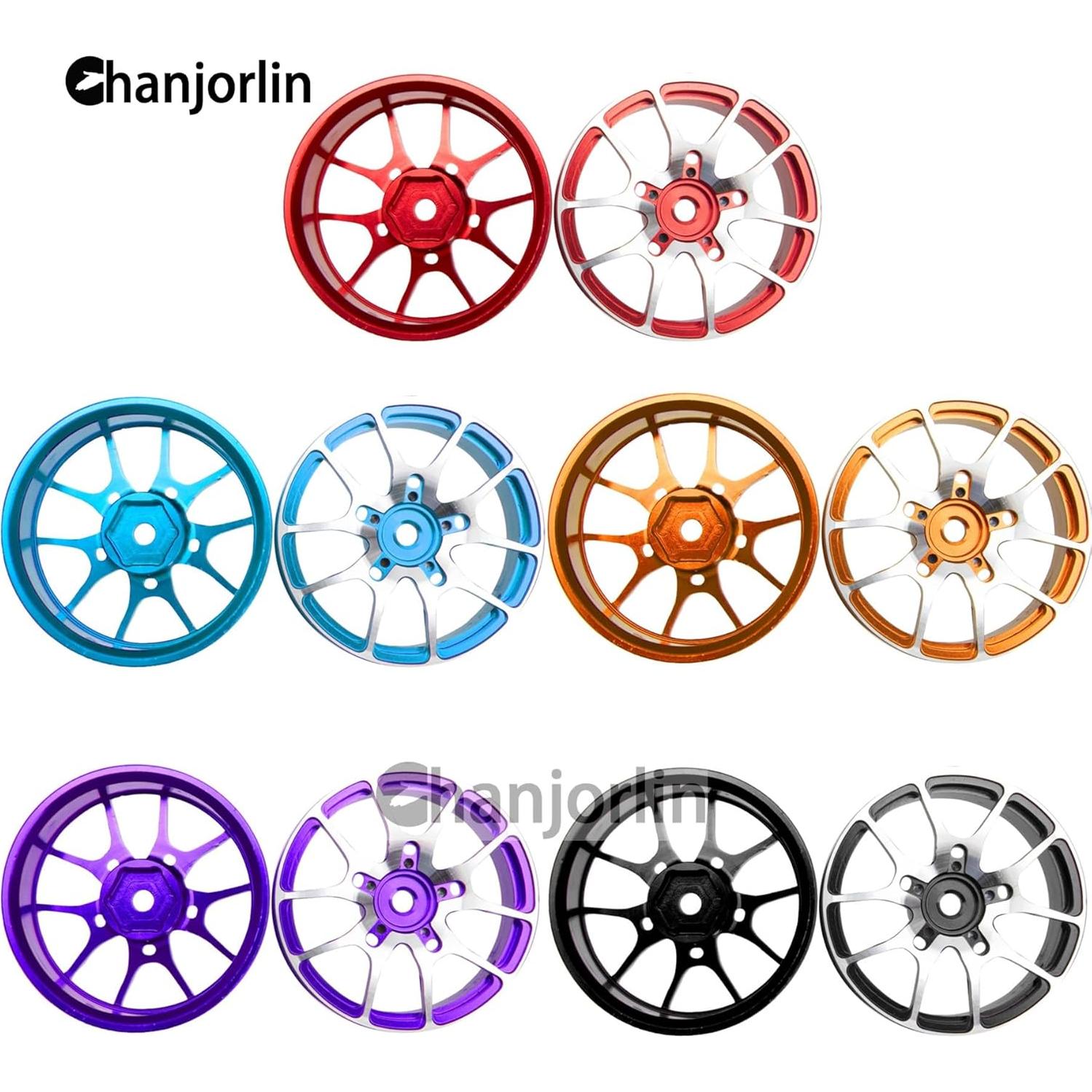 Ruedas de Drift RC 1:10 Chanjorlin 52mm Aluminio 4PCS Negro