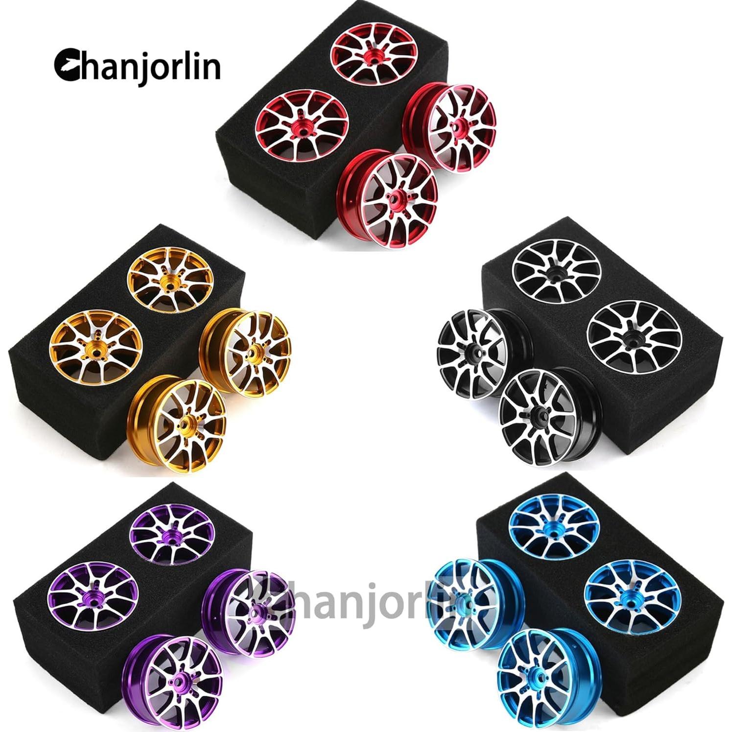 Ruedas de Drift RC 1:10 Chanjorlin 52mm Aluminio 4PCS Negro