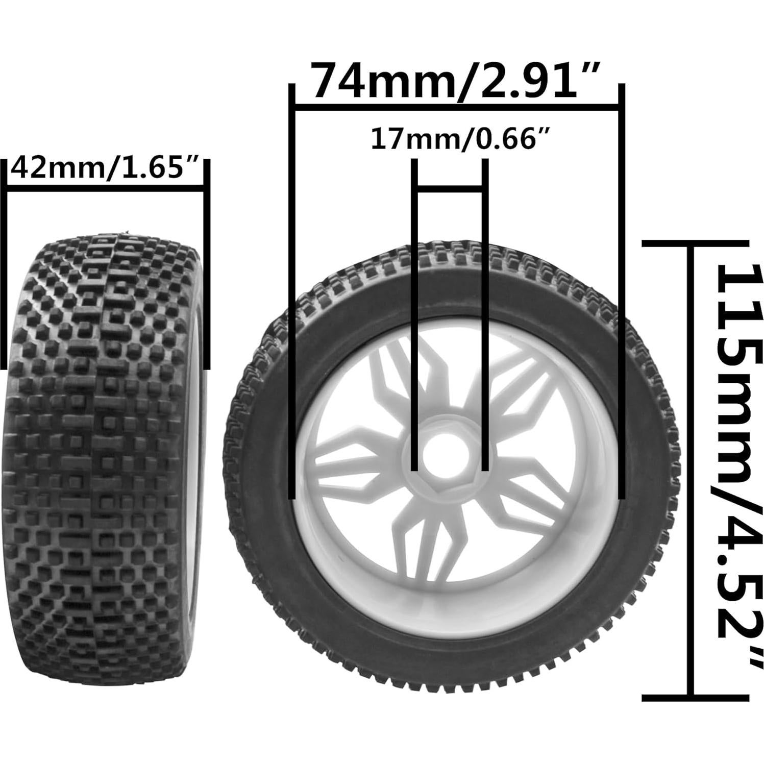 Neumáticos de Goma 1/8 ShareGoo 115mm para Buggy RC