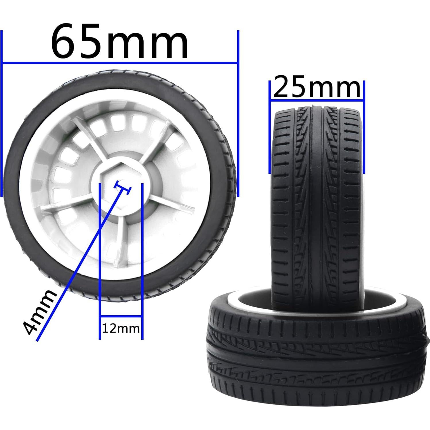 Neumáticos de Caucho 70mm con Llantas Nylon 12mm HIRCQOO