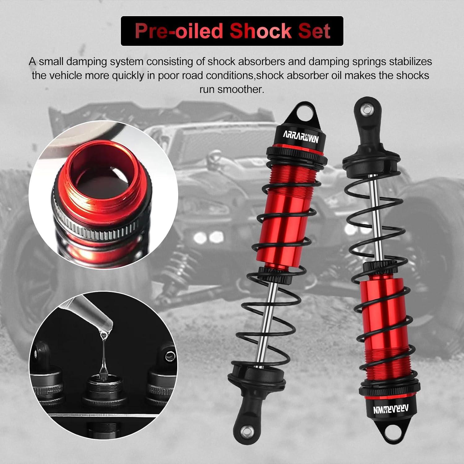 Amortiguadores Traseros RC 4PCS 130mm ARRAROWN Ajustables