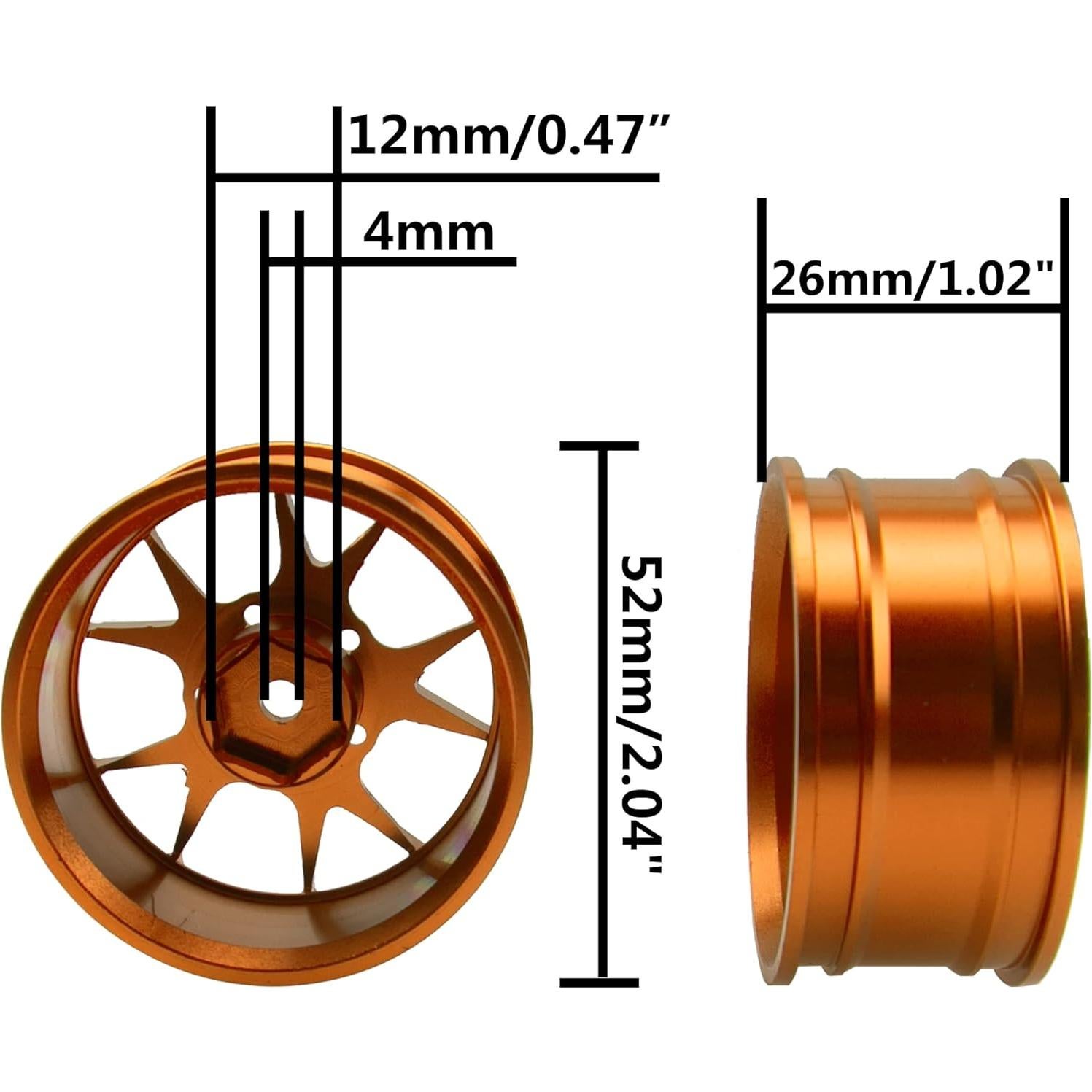 Llantas de Metal RC 1/10 ShareGoo 26mm 10-Radios Dorado