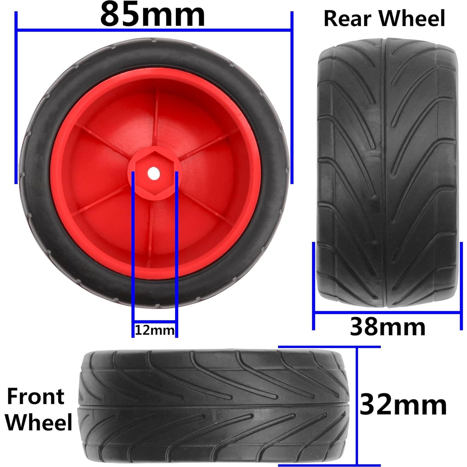 Paquete de 4 llantas de goma ShareGoo 85mm para buggy RC 1/10