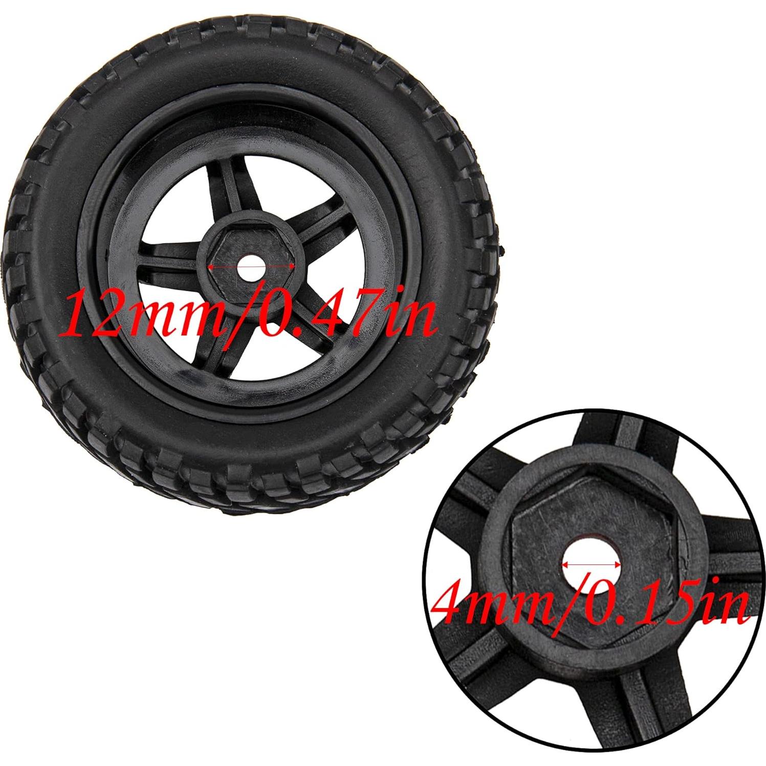 Neumáticos de goma 75mm y llantas plásticas 12mm HIRCQOO