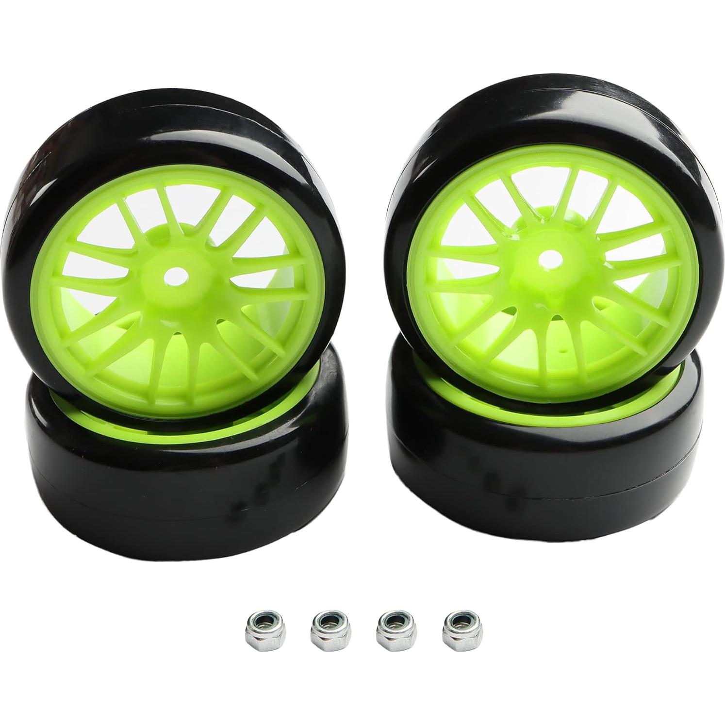 4 Neumáticos y Ruedas RC 1:10 GDOOL 63mm Plástico Verde