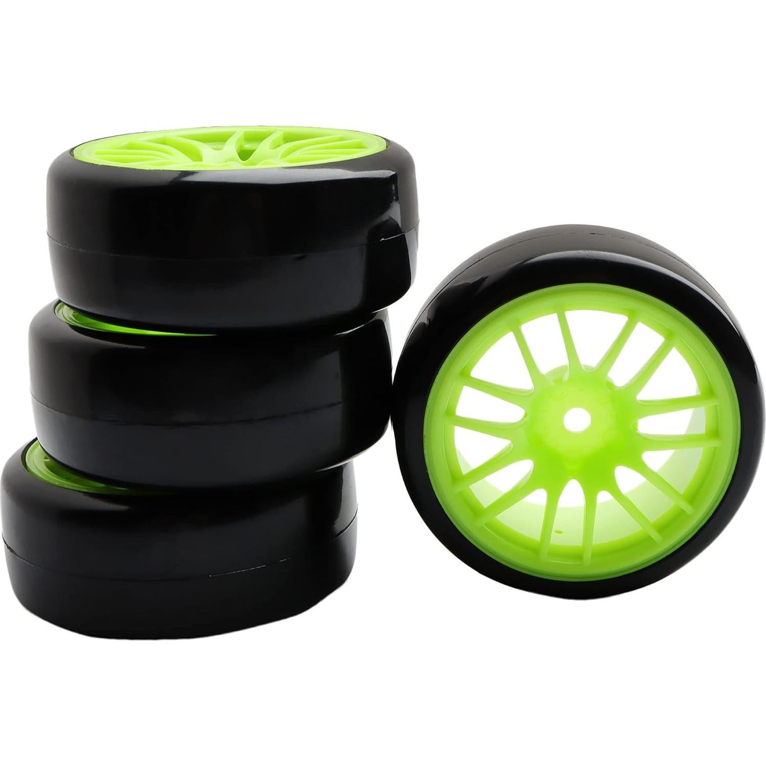 4 Neumáticos y Ruedas RC 1:10 GDOOL 63mm Plástico Verde