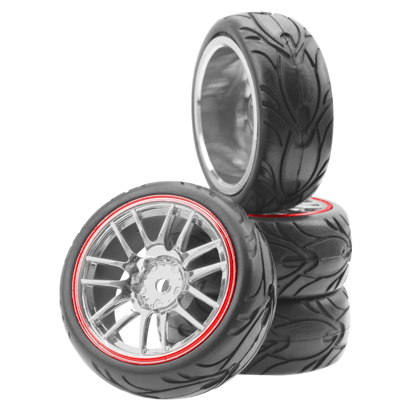 Llantas y Neumáticos RC 1/10 ShareGoo 66mm 14-Habitos Rojo