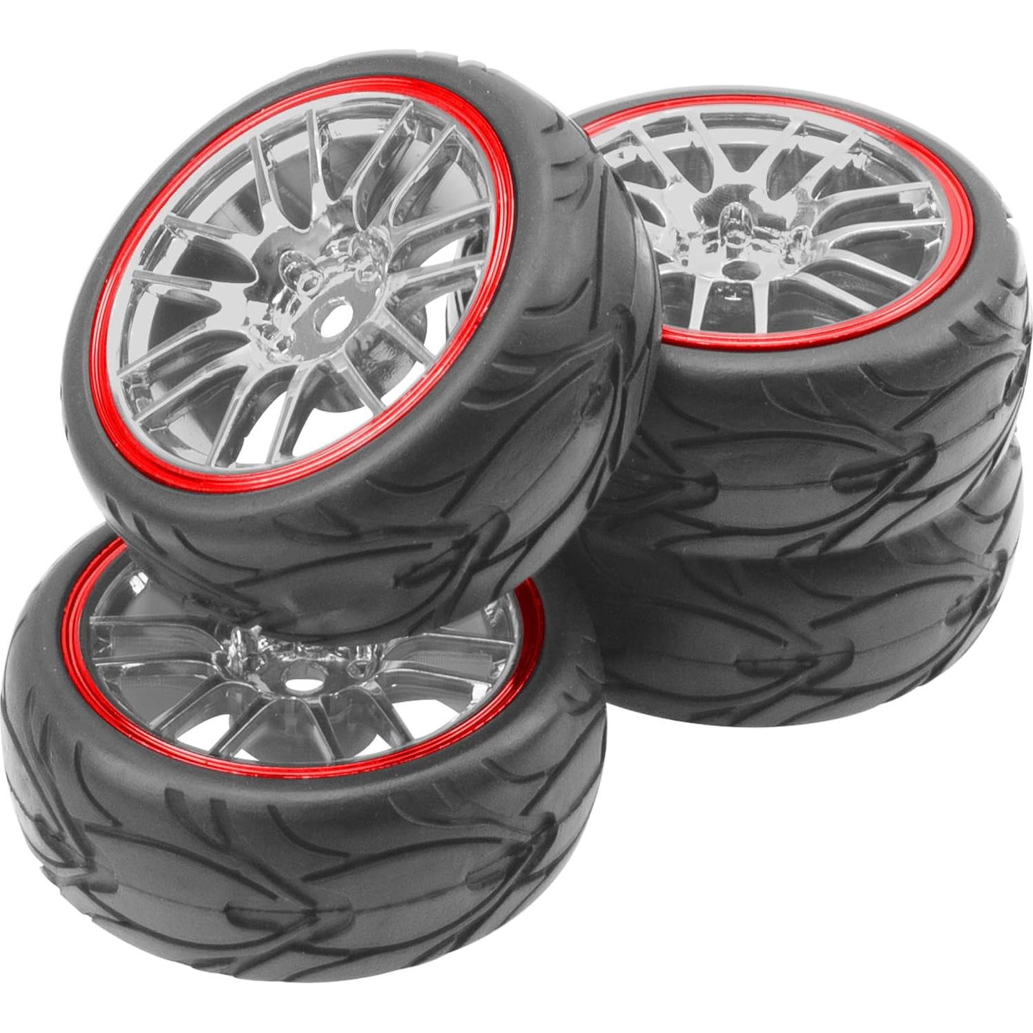 Llantas y Neumáticos RC 1/10 ShareGoo 66mm 14-Habitos Rojo