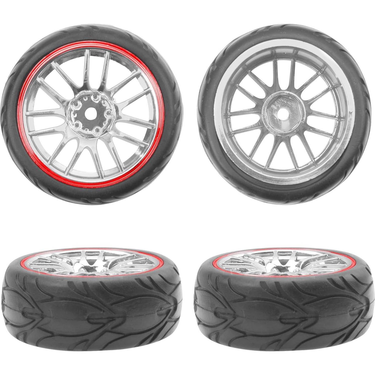 Llantas y Neumáticos RC 1/10 ShareGoo 66mm 14-Habitos Rojo