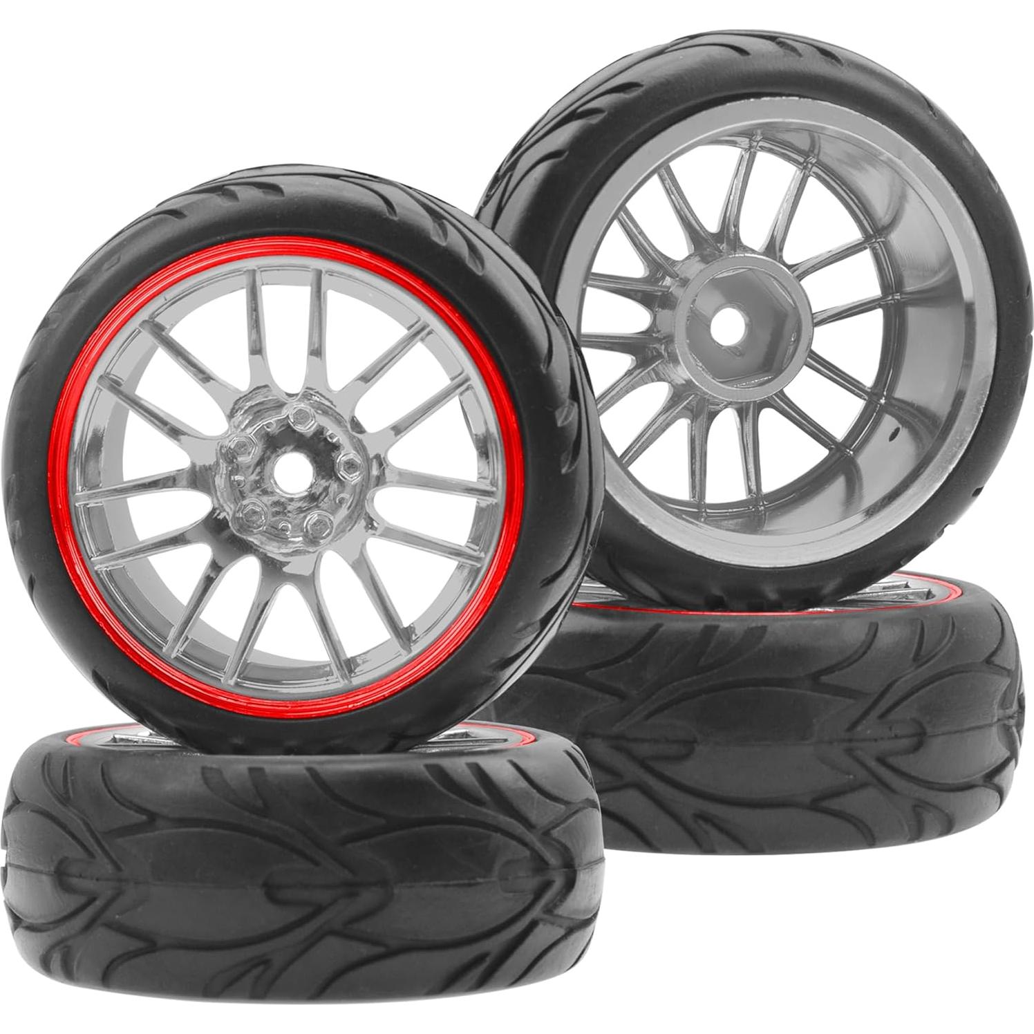 Llantas y Neumáticos RC 1/10 ShareGoo 66mm 14-Habitos Rojo