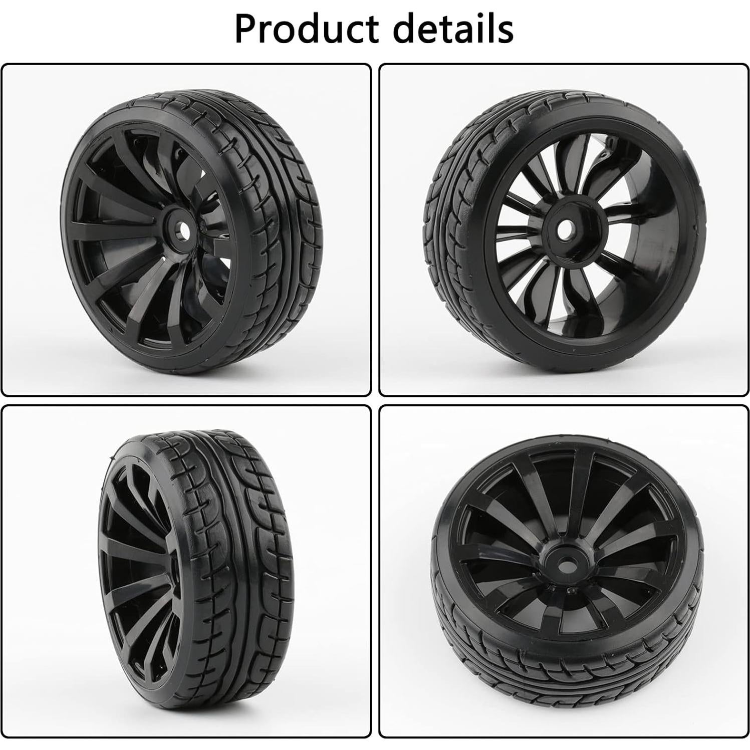 4 Ruedas y Neumáticos Drift 1/10 Rchobbytop 62mm 12mm Hex